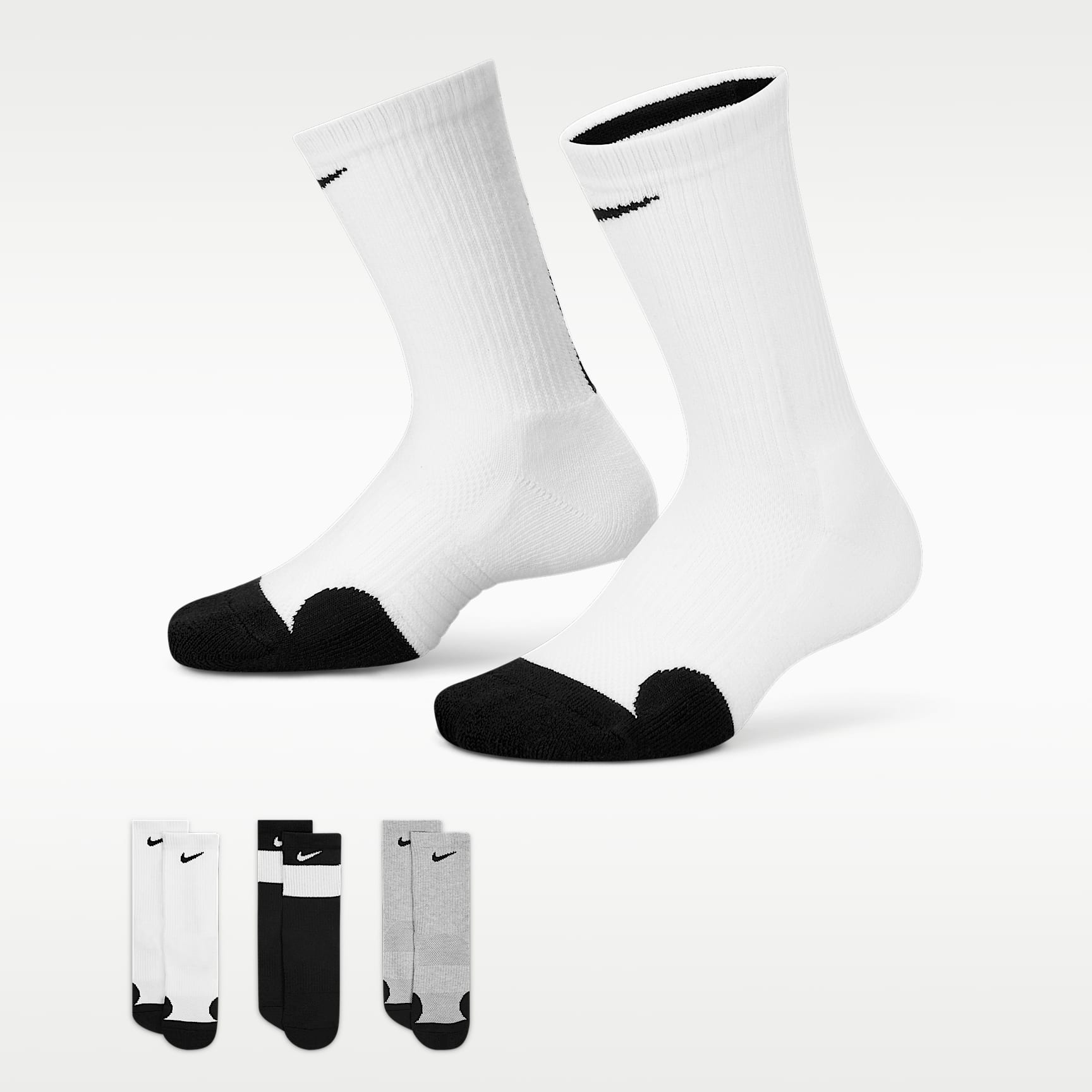 Calcetines para niños talla pequeña Nike Elite Crew Socks (3 Pairs)