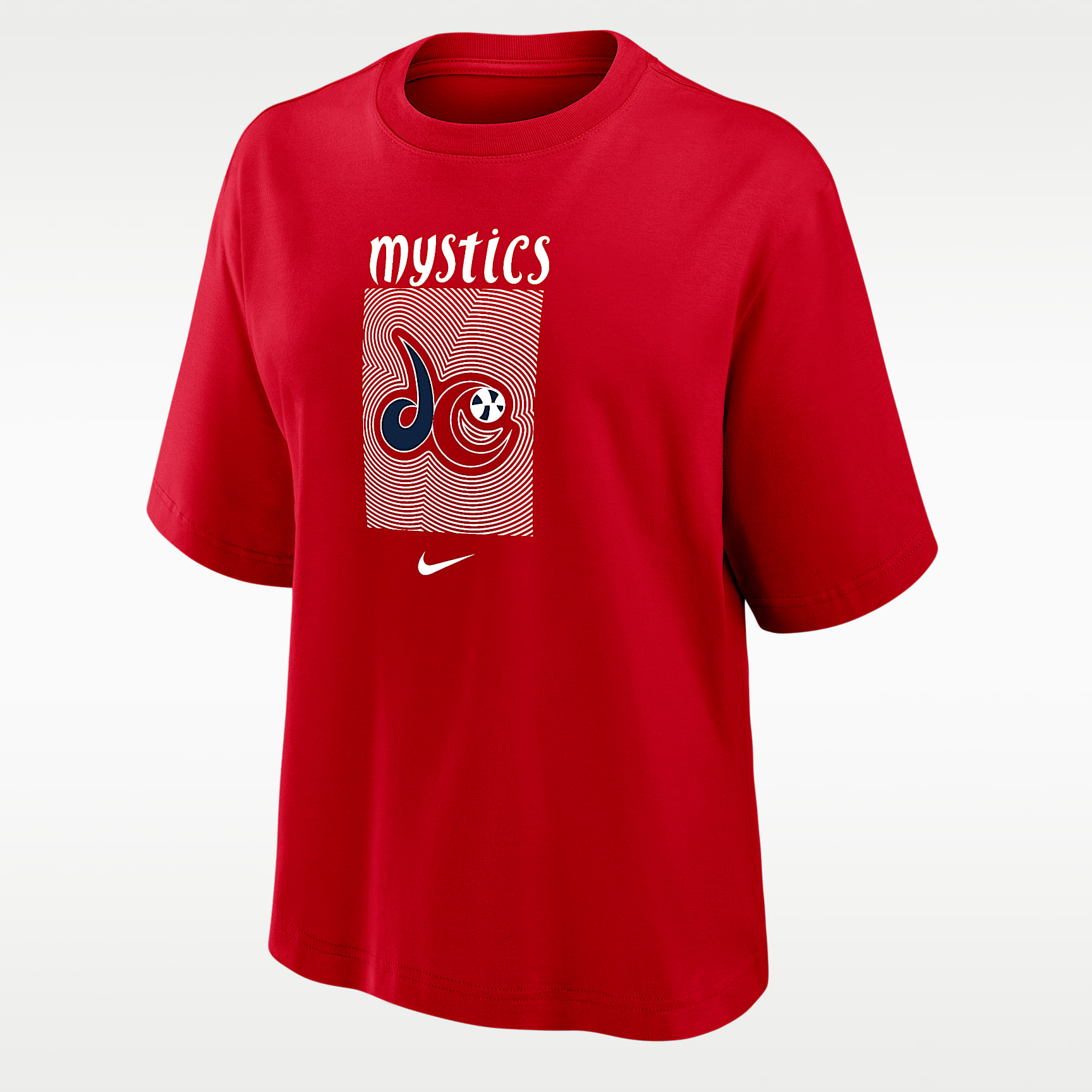 Playera Nike de la WNBA de corte cuadrado para mujer Washington Mystics