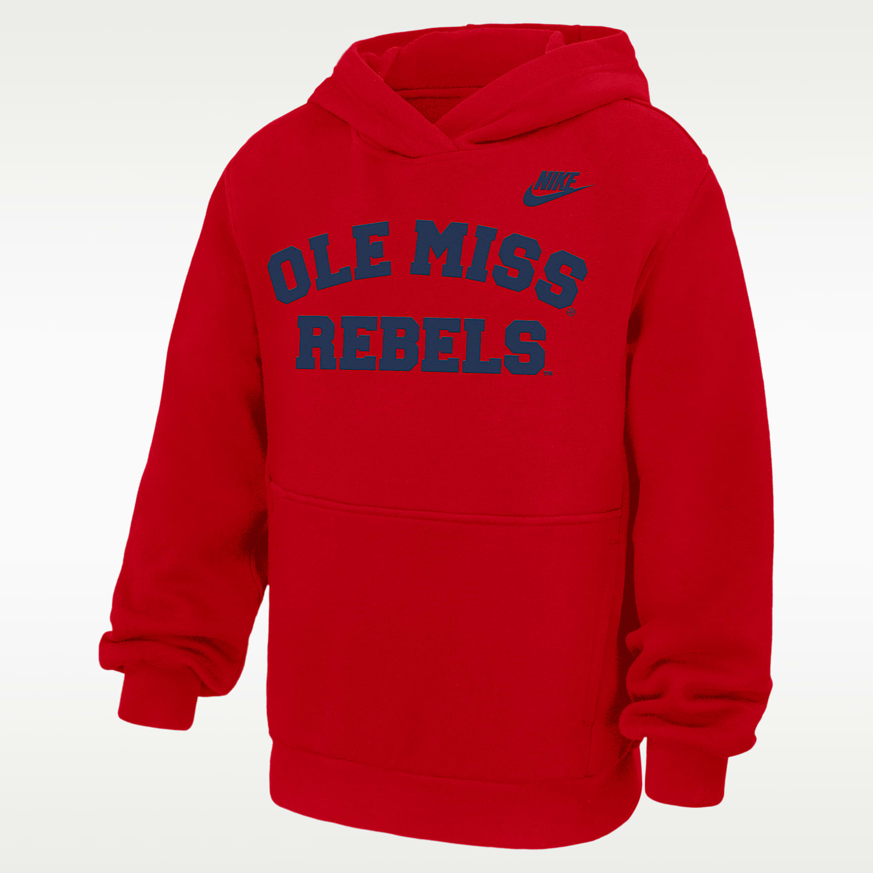 Ole Miss Rebels Club Big Kids' Nike Pullover Fleece Hoodie