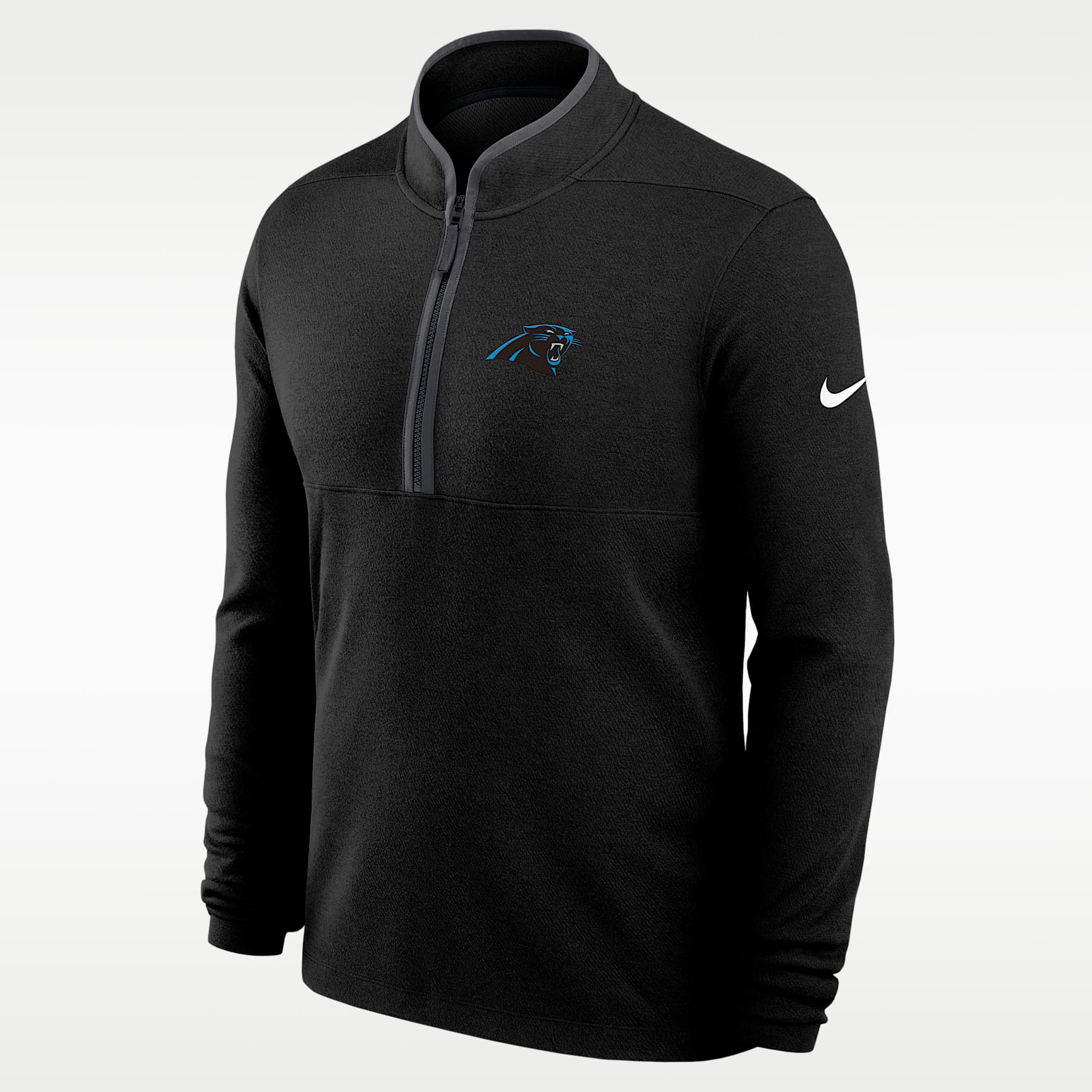 Carolina Panthers Logo Victory Men's Nike Dri-FIT NFL 1/2-Zip Long-Sleeve Top