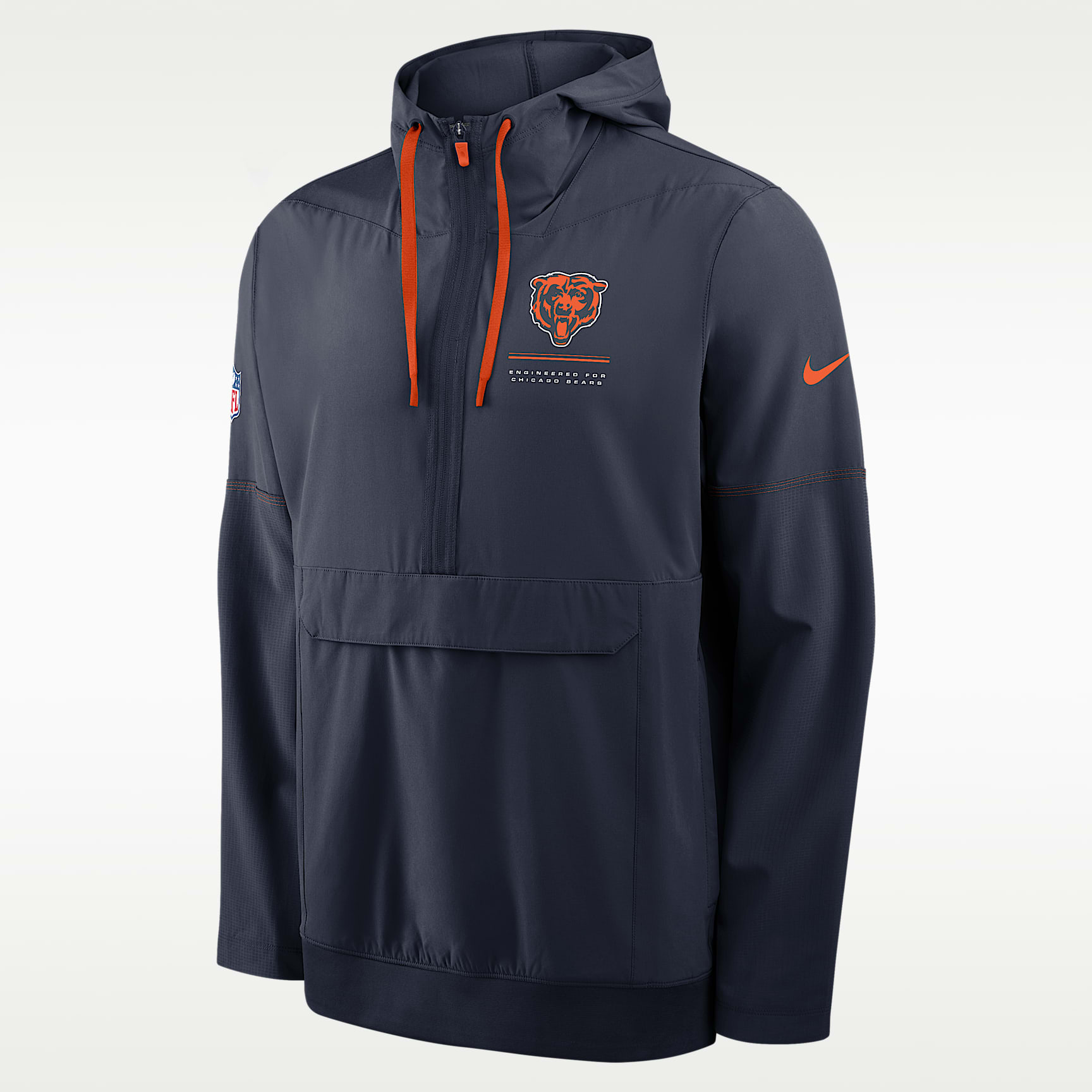 Chamarra con gorro de medio cierre Nike de la NFL para hombre Chicago Bears Sideline Anorak