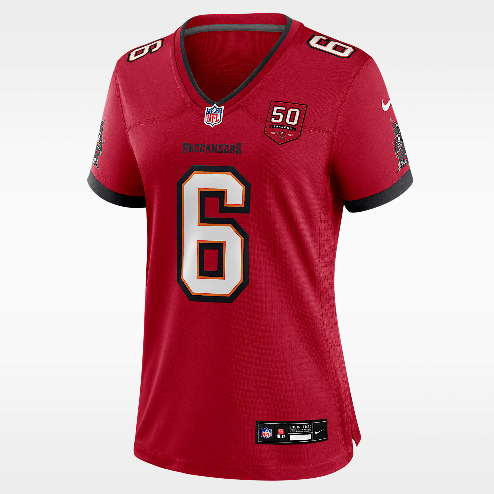 Jersey Nike de la NFL Game para mujer Baker Mayfield Tampa Bay Buccaneers 50th Anniversary