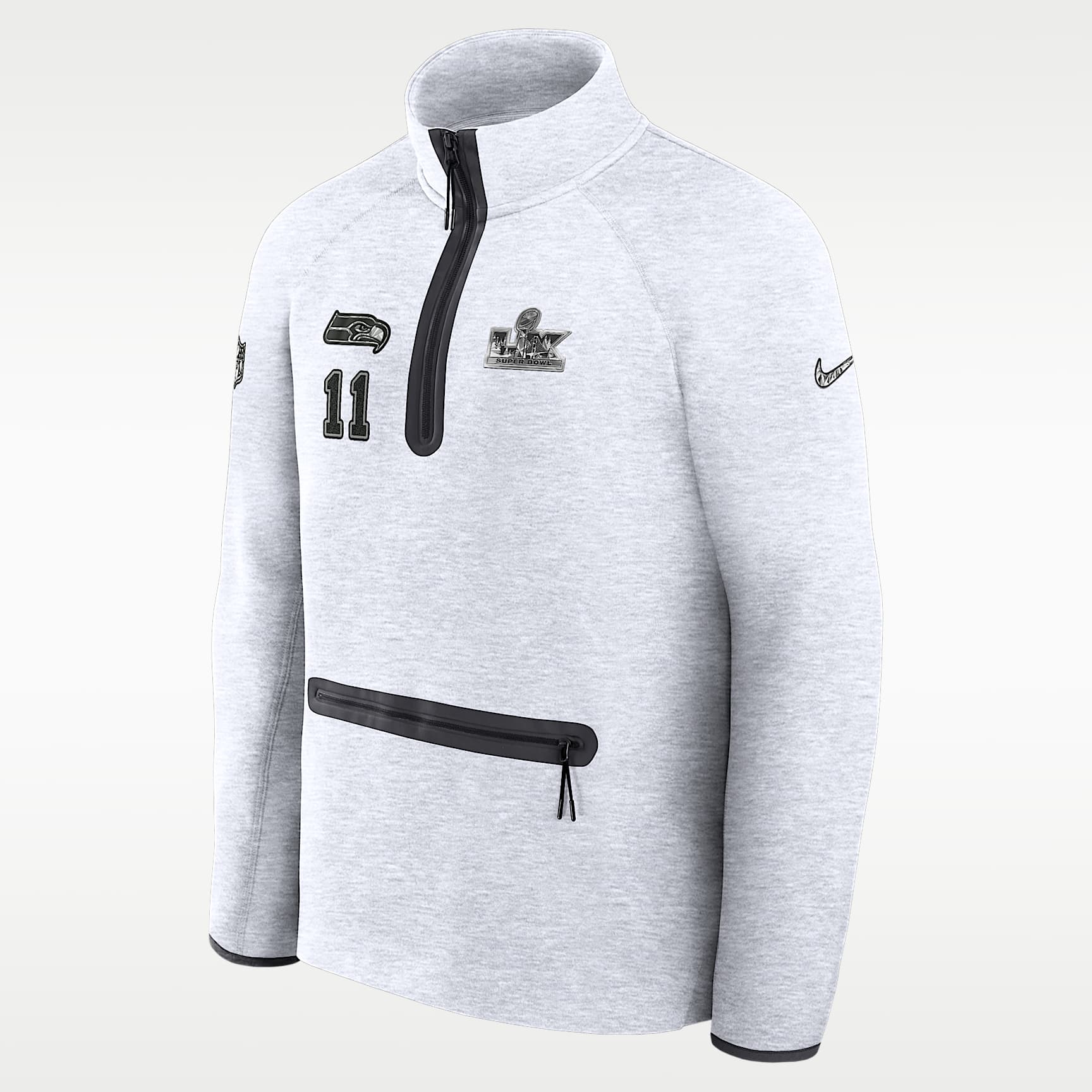Seattle Seahawks Jaxon Smith-Njigba Super Bowl LX Opening Night Tech Fleece Men's Nike NFL 1/2-Zip Top