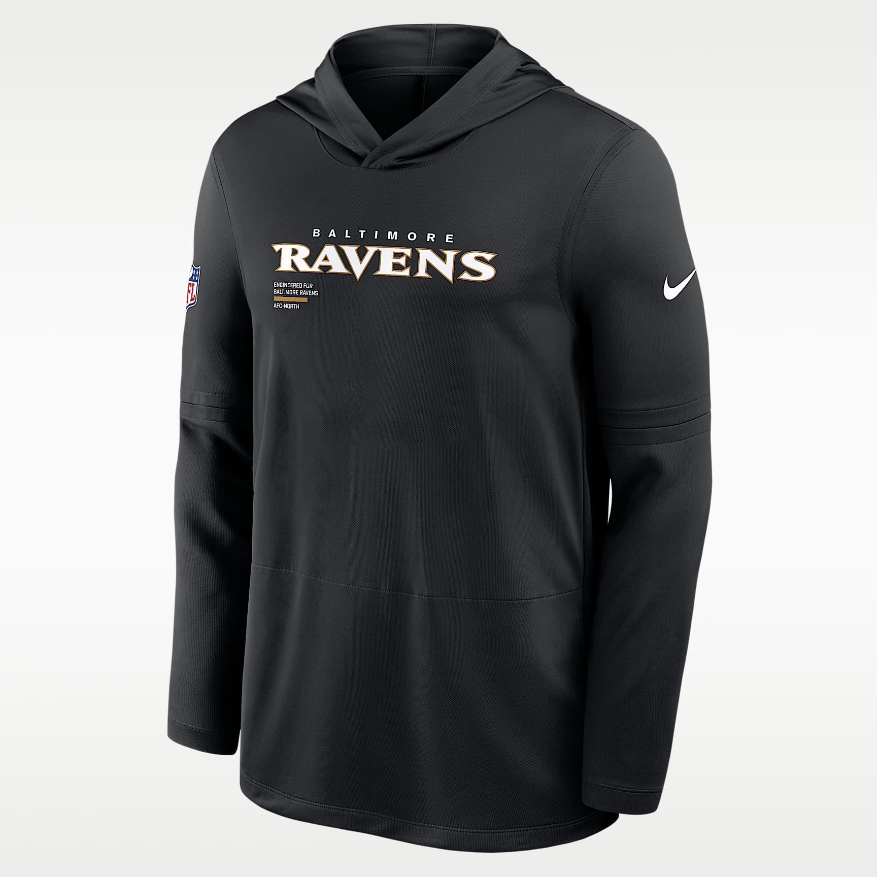 Baltimore Ravens Pure Fury Sideline Men's Nike Dri-FIT NFL Long-Sleeve Hooded Top