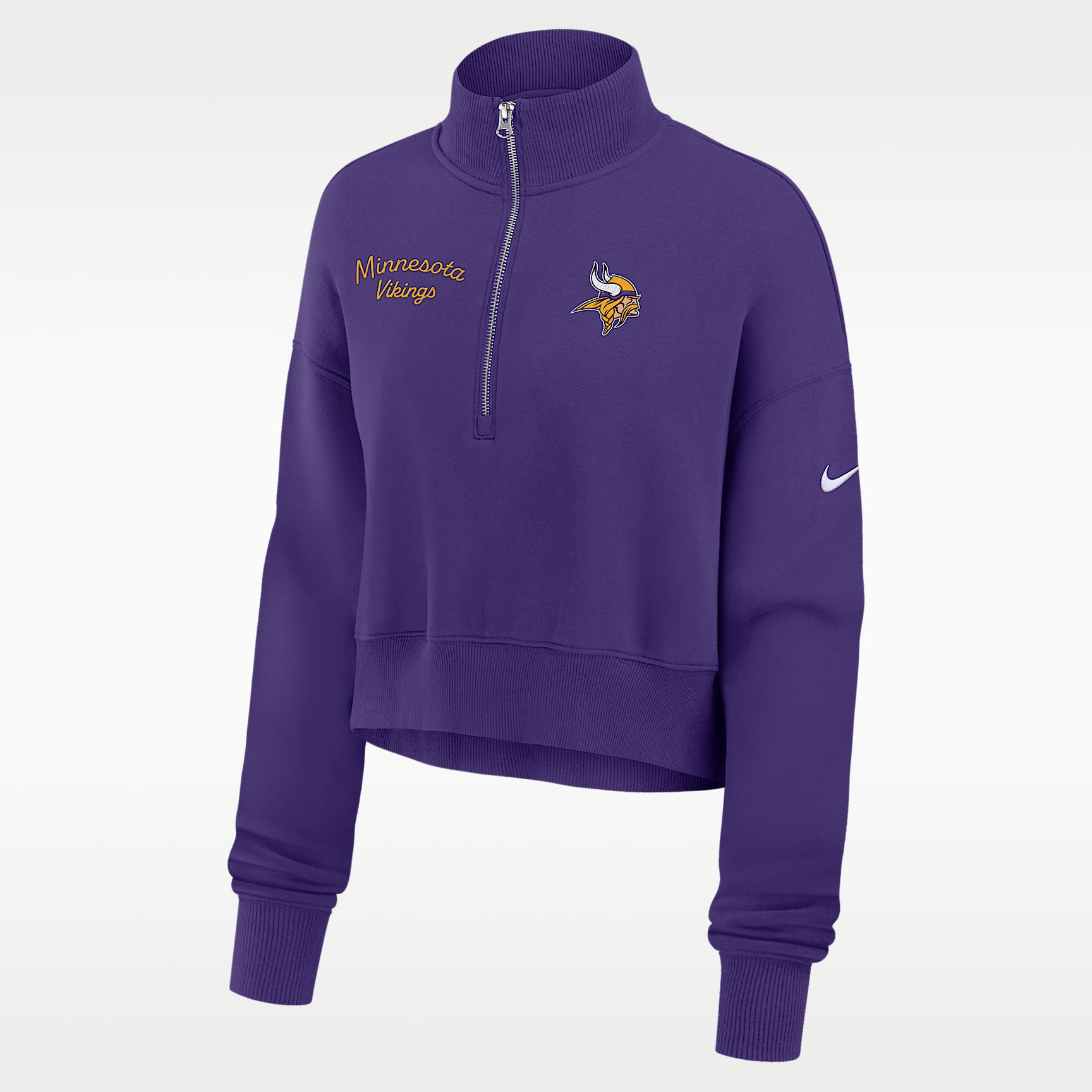 Minnesota Vikings Phoenix Women's Nike NFL Cropped 1/4-Zip Crew