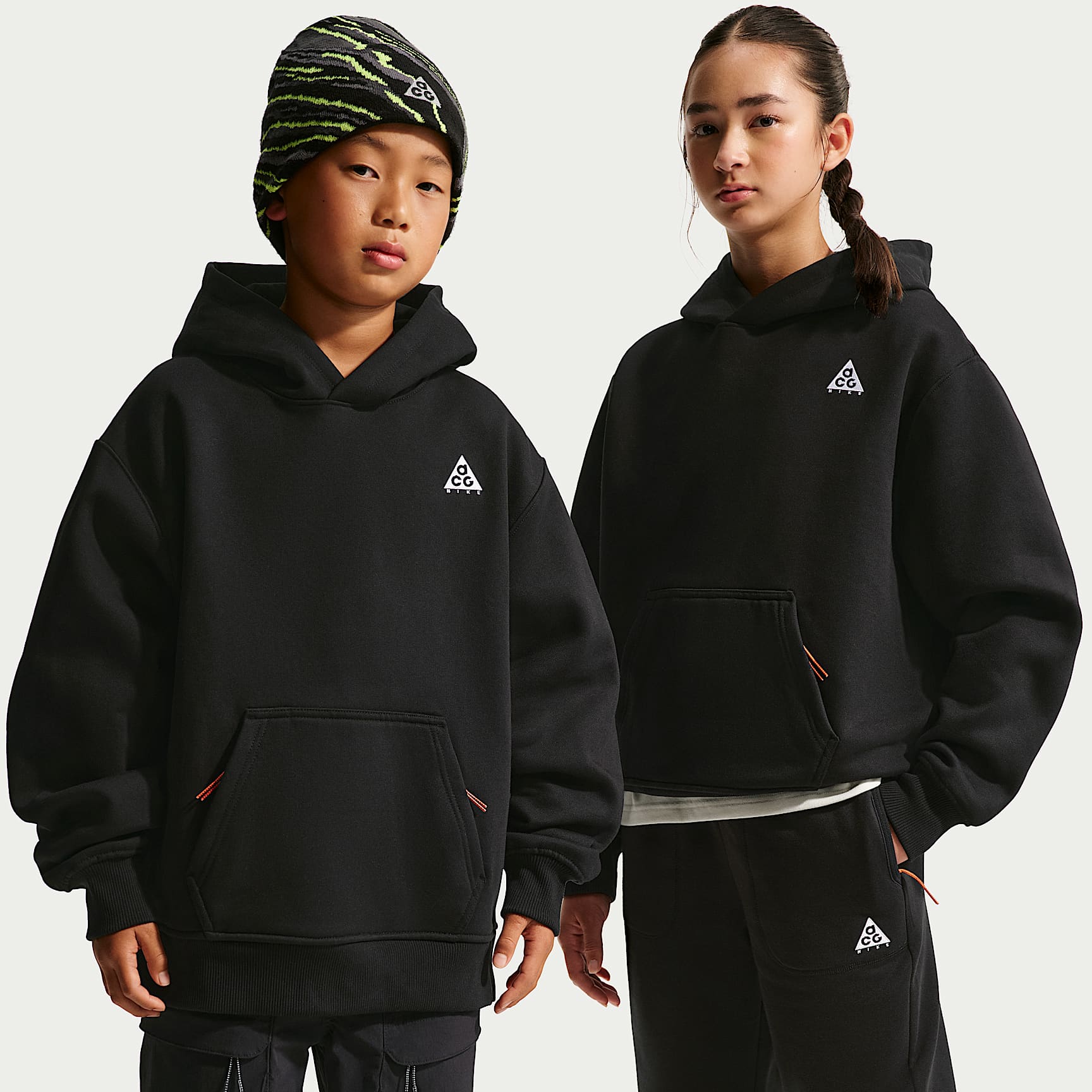 Sudadera con gorro holgada de tejido Fleece para niños talla grande Nike ACG