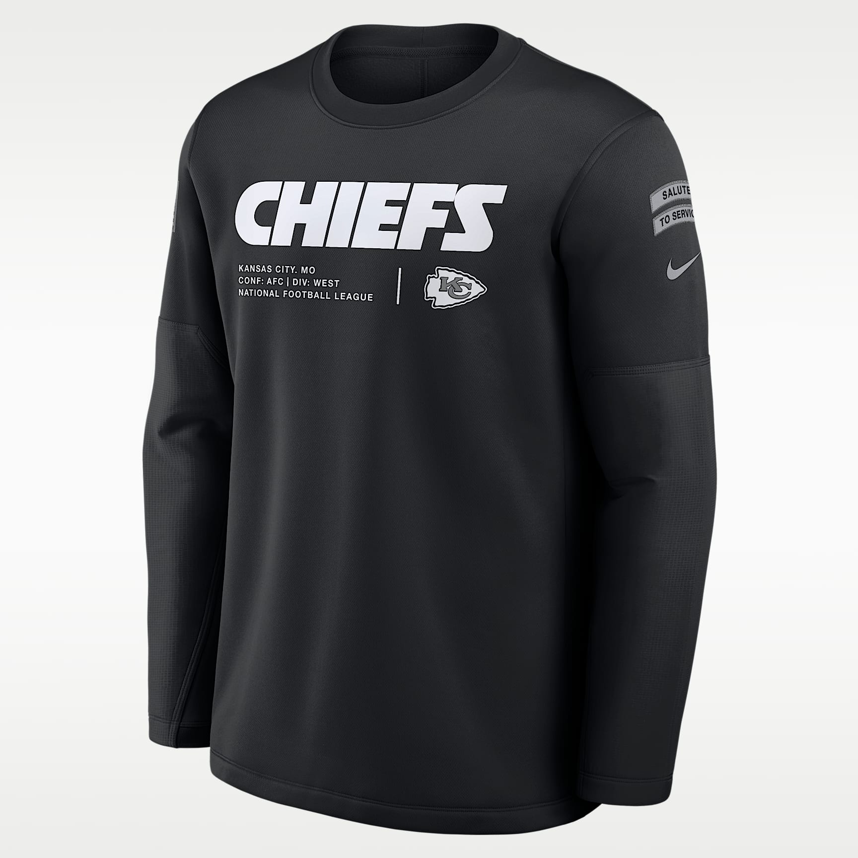 Kansas City Chiefs Salute to Service Sideline Coaches Men's Nike NFL Pullover Crew