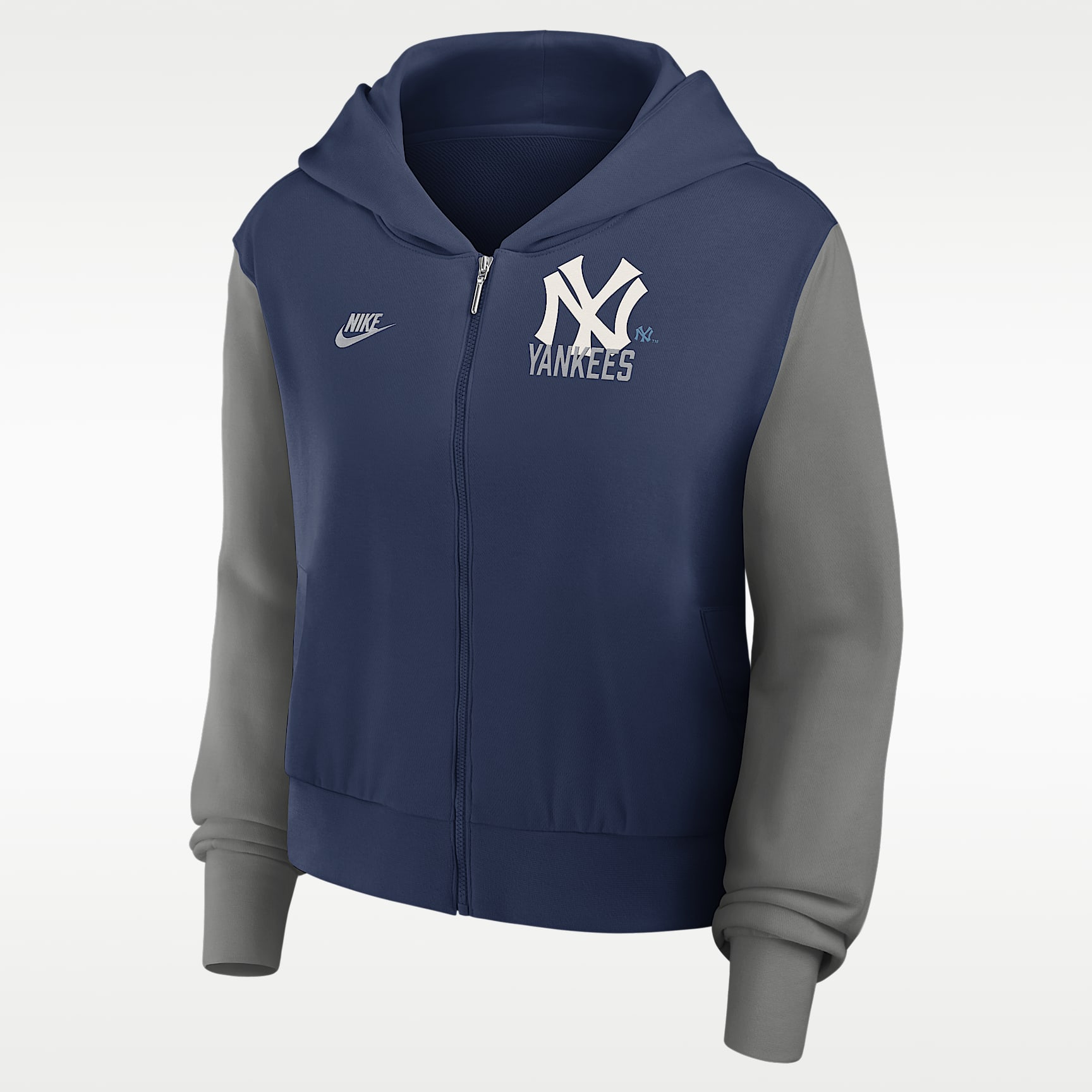 Sudadera con gorro de cierre completo Nike de la MLB para mujer New York Yankees Cooperstown