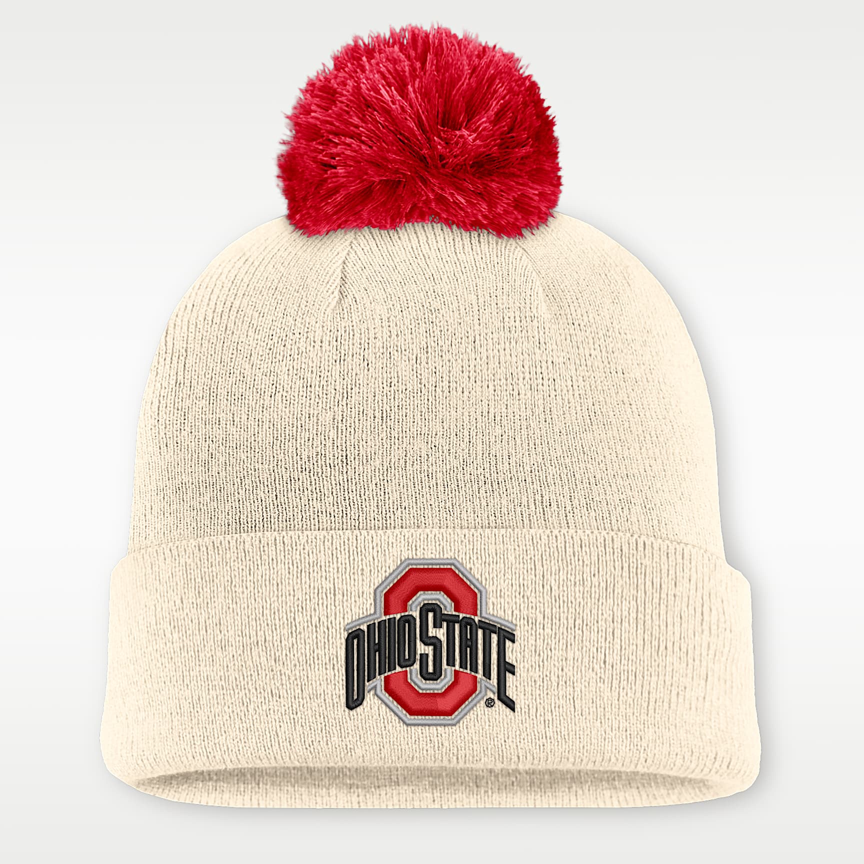 Ohio State Campus Prep Script Men's Nike College Cuffed Pom Beanie
