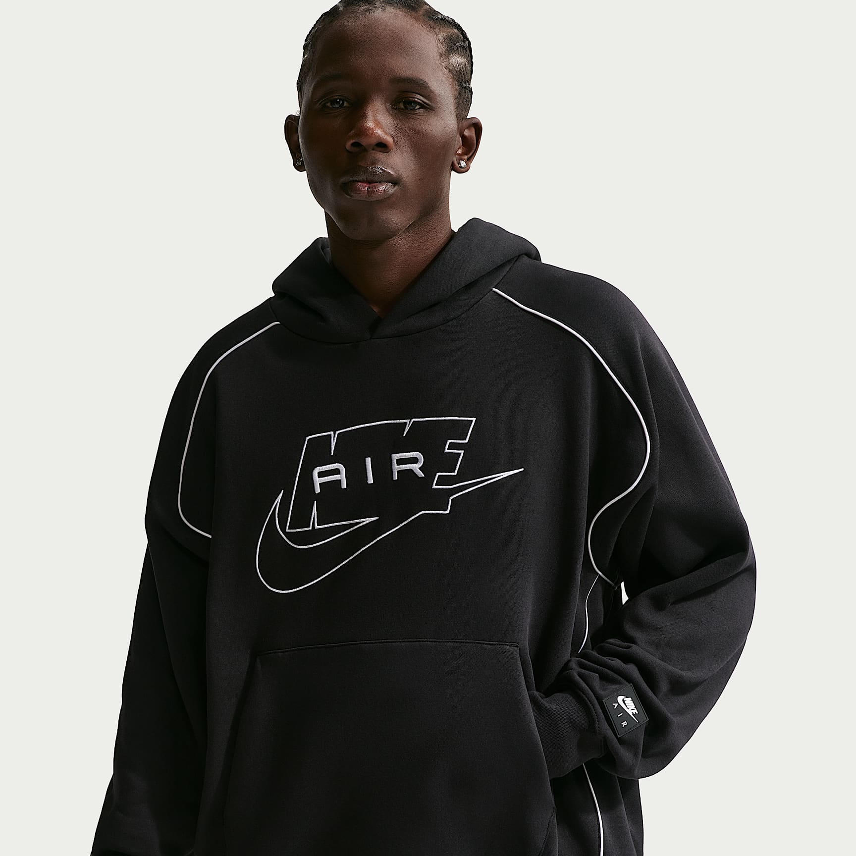 Sudadera con gorro sin cierre de tejido Fleece para hombre Nike Air