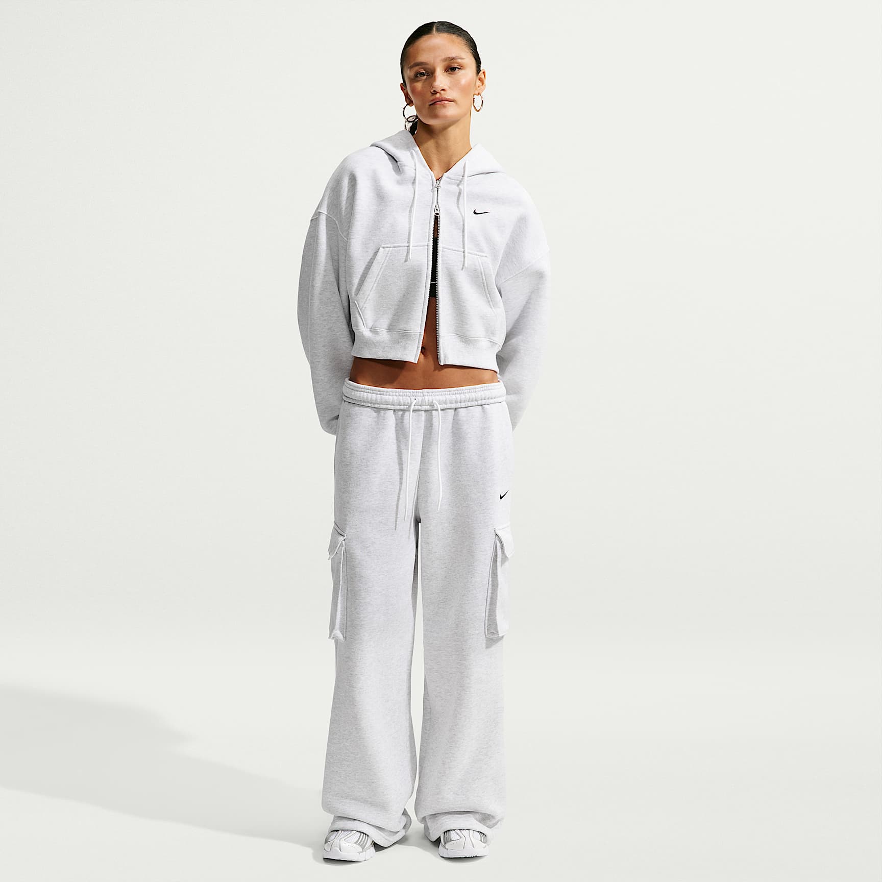 Nike Studio Fleece Medium Weight Women's Oversized High-Rise Cargo Trousers