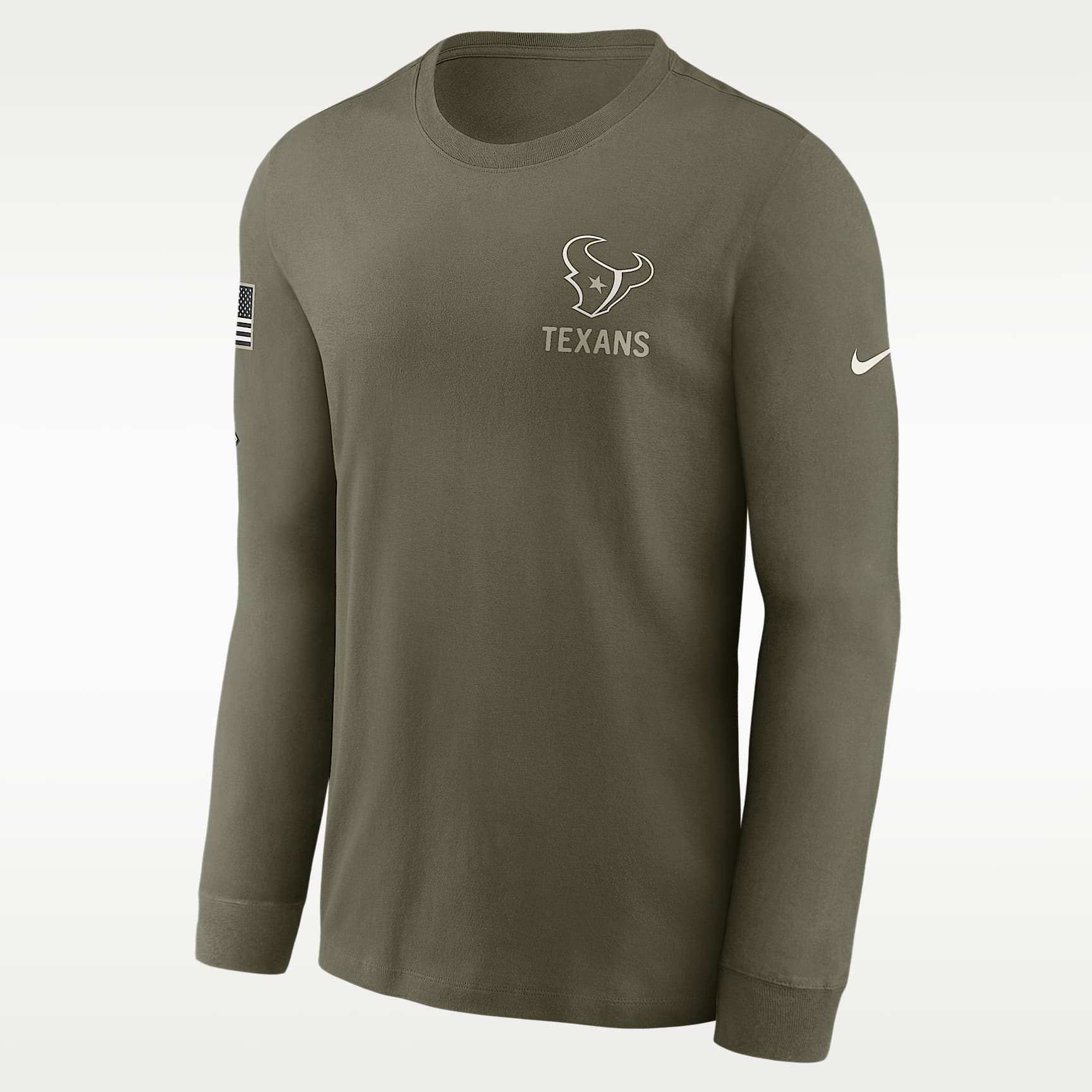 Playera de manga larga Nike de la NFL para hombre Houston Texans Salute to Service
