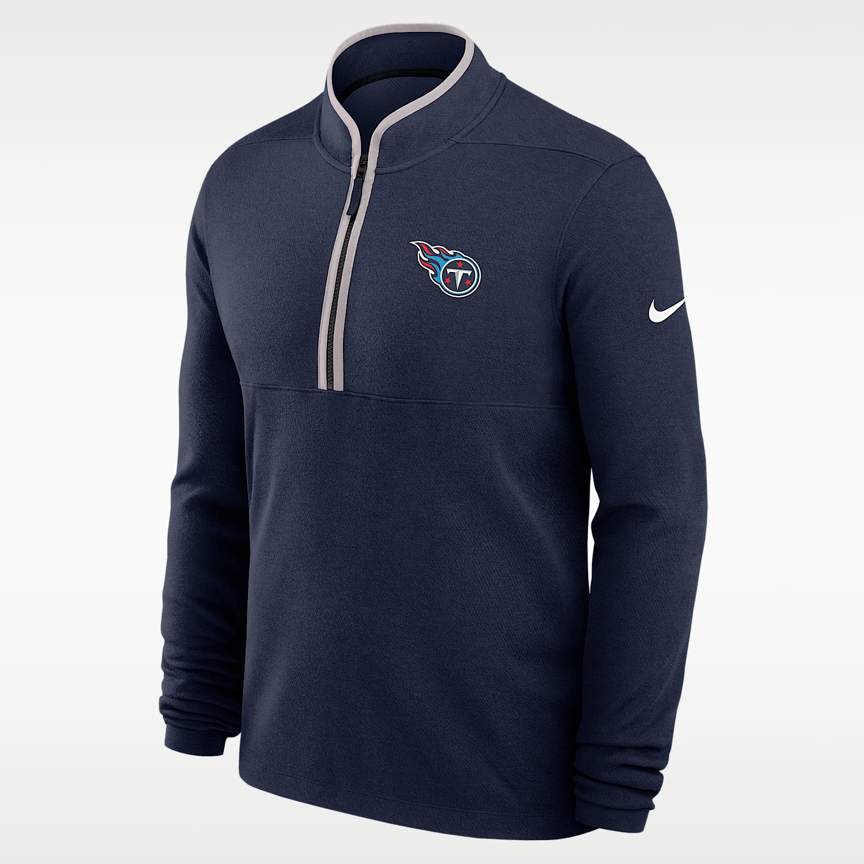 Playera de manga larga Nike Dri-FIT de la NFL de medio cierre para hombre Tennessee Titans Logo Victory