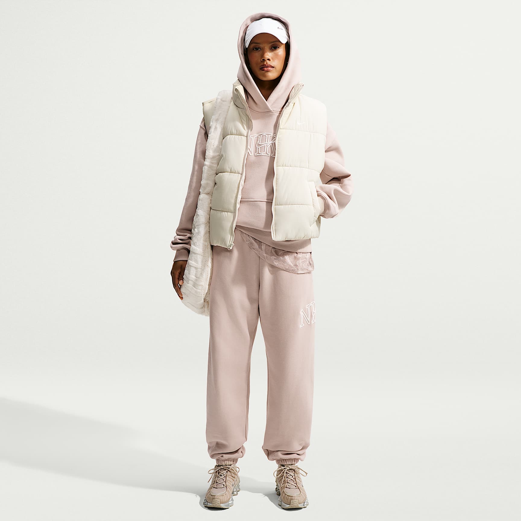Nike Studio Fleece Medium Weight Women's Oversized Cuffed Logo Trousers