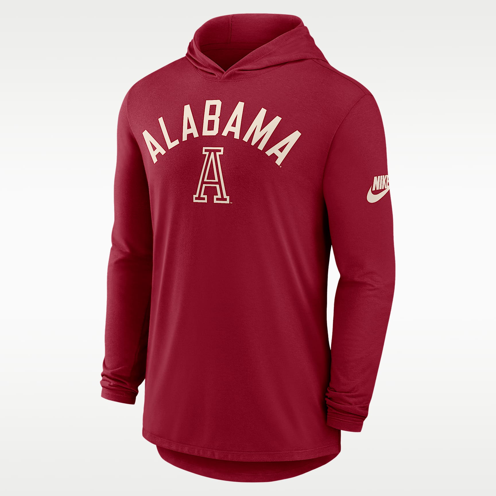 Alabama Legacy Arch Men's Nike Dri-FIT College Long-Sleeve Hooded T-Shirt