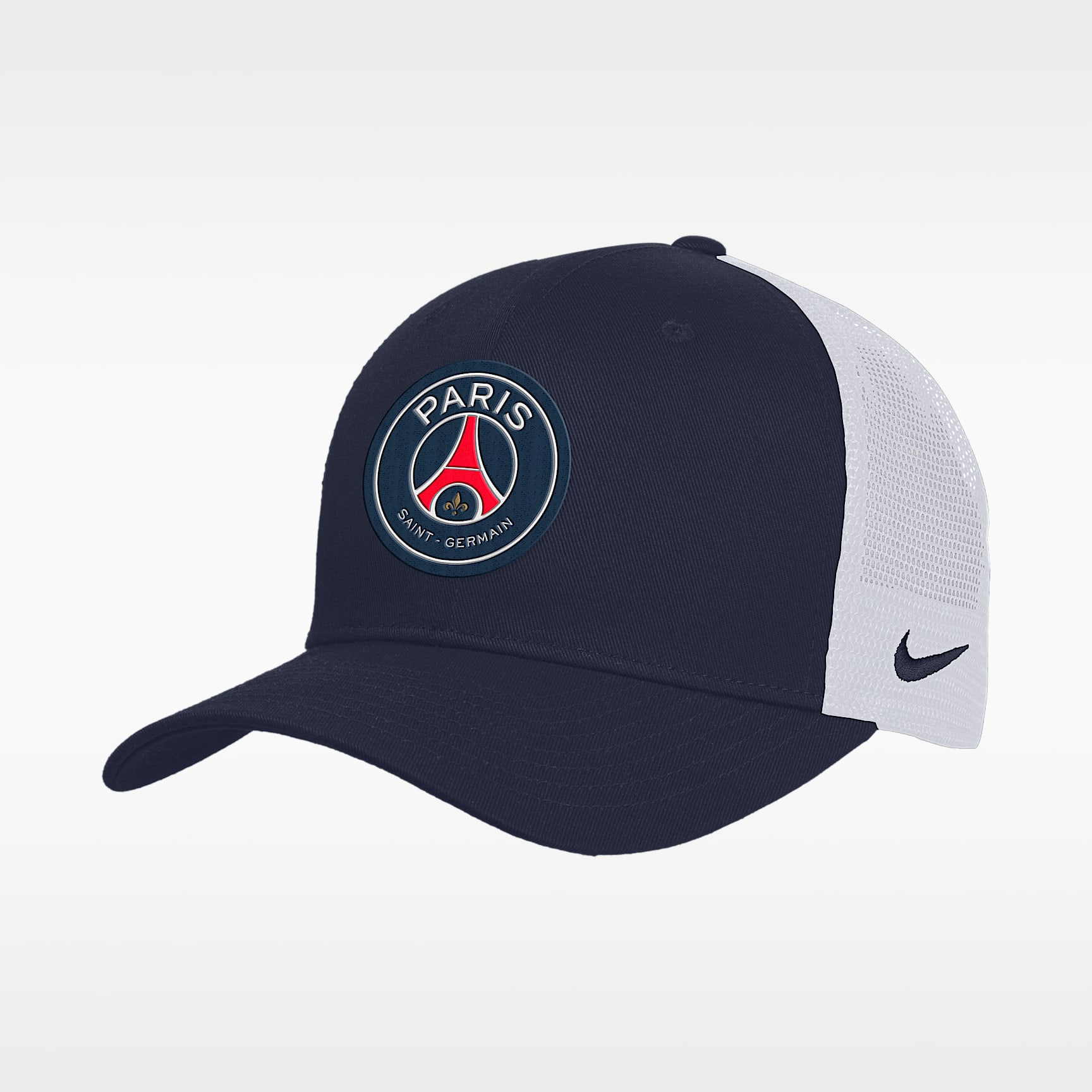 Paris Saint-Germain Rise Nike Soccer Structured Adjustable Trucker Cap