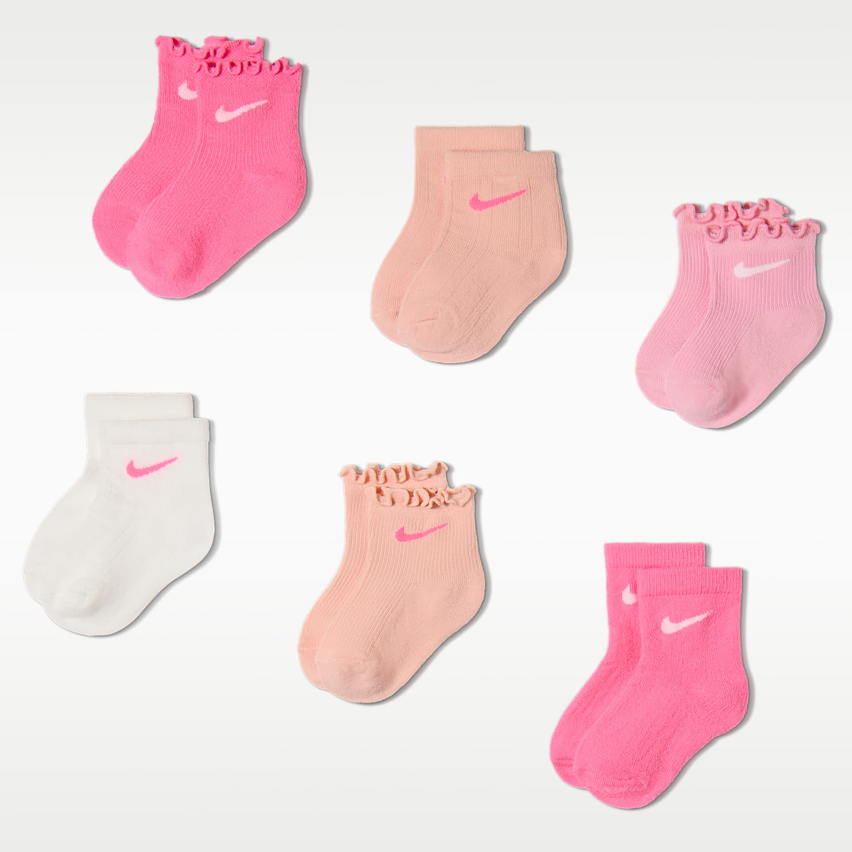 Nike Baby Textured Ankle Socks (6 Pairs)