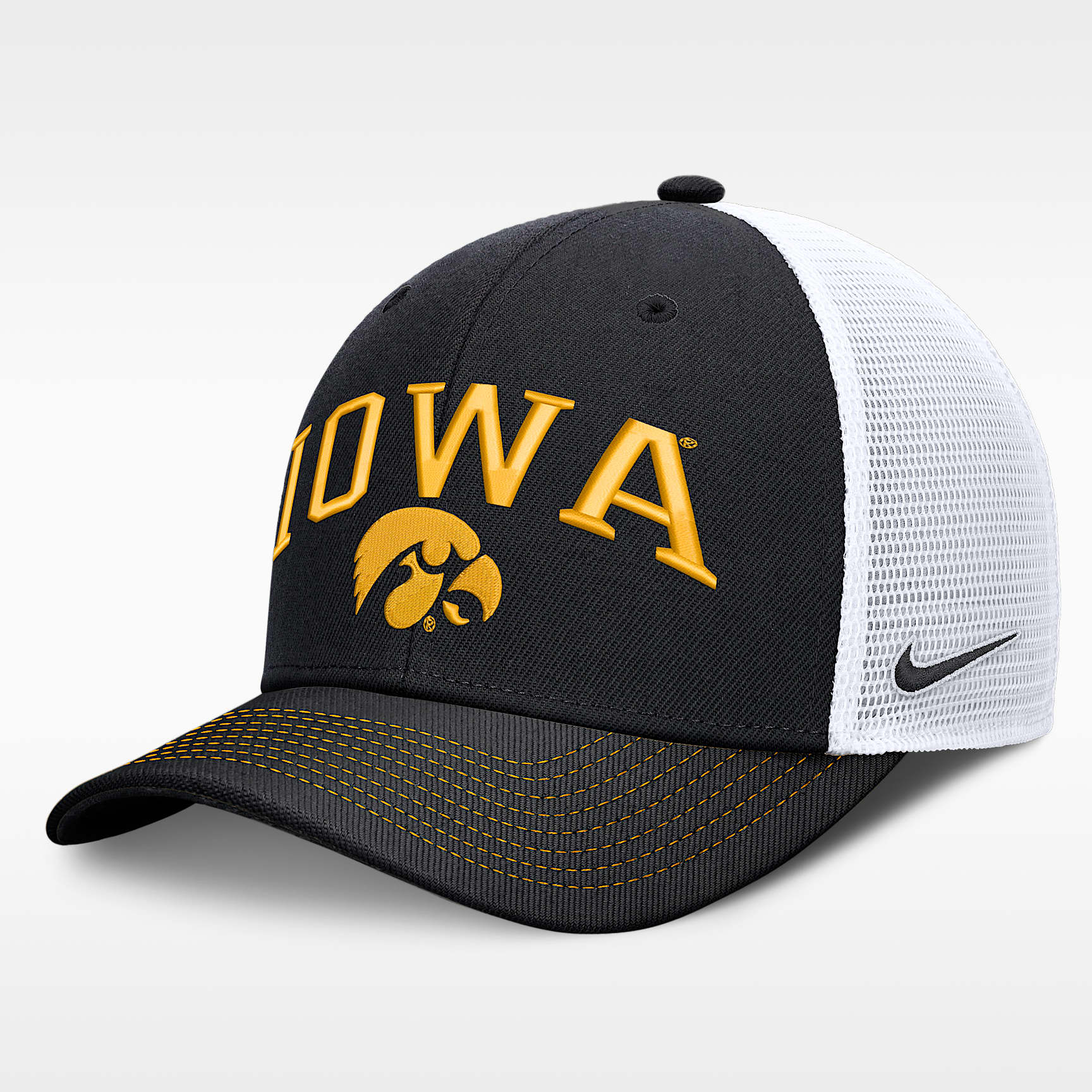 Iowa Primetime Arched Men's Nike Dri-FIT College Trucker Adjustable Hat