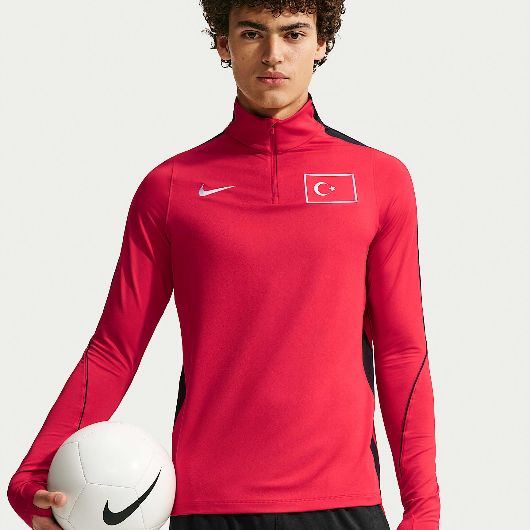 Maglia da calcio con zip a metà lunghezza Nike Dri-FIT Turchia 2026 Strike Drill – Uomo