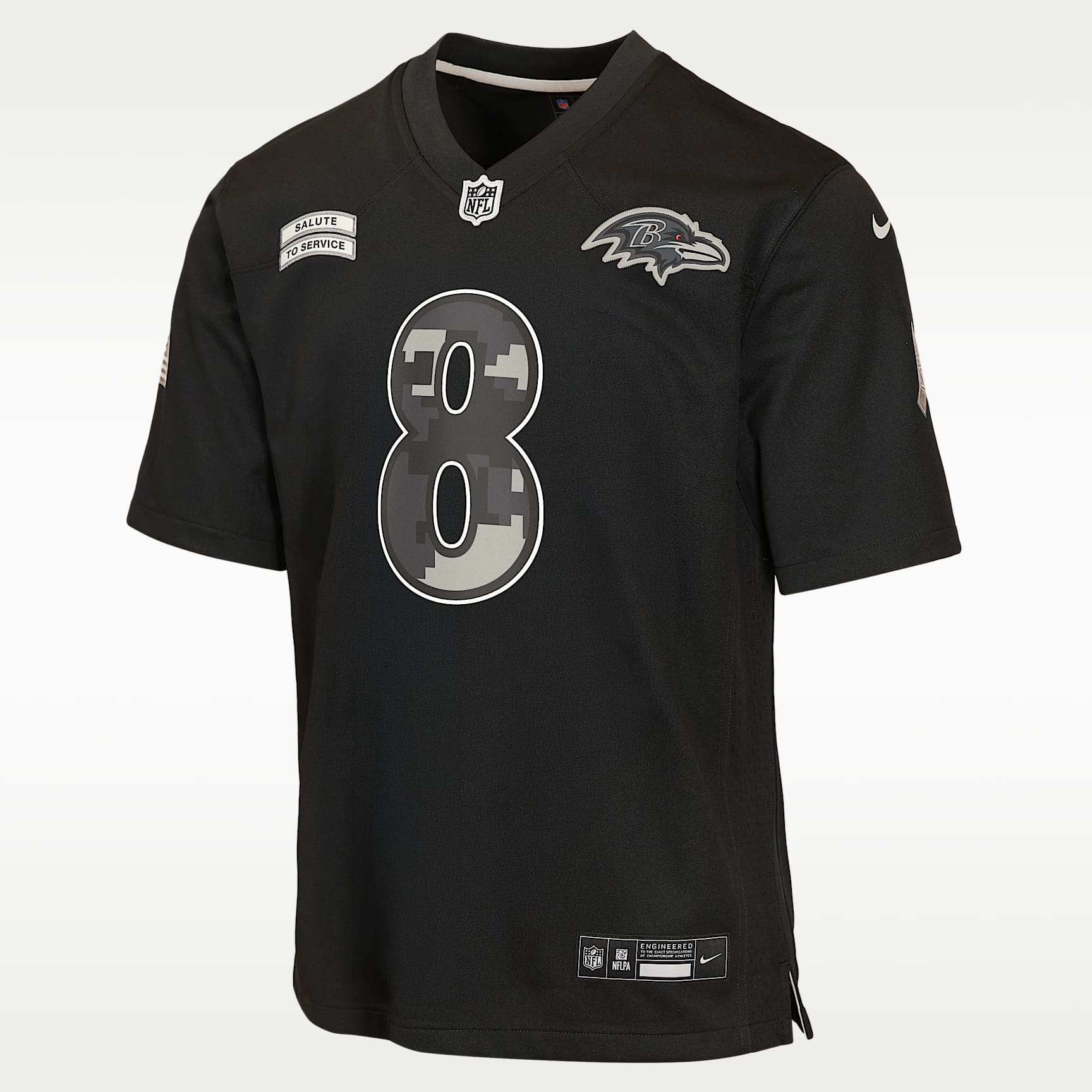Lamar Jackson Baltimore Ravens Salute to Service Big Kids' Nike NFL Game Jersey