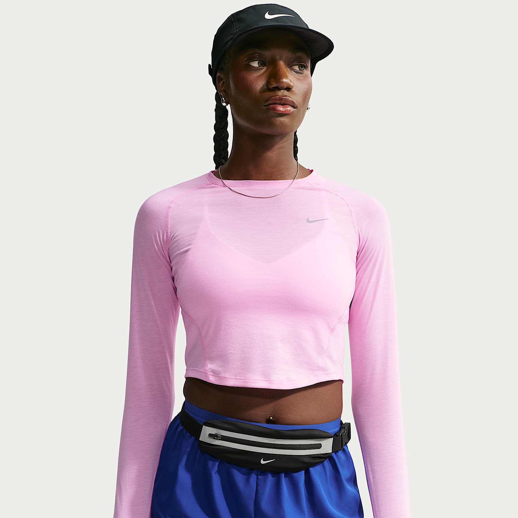 Playera de correr de manga larga Dri-FIT cropped para mujer Nike Tempo