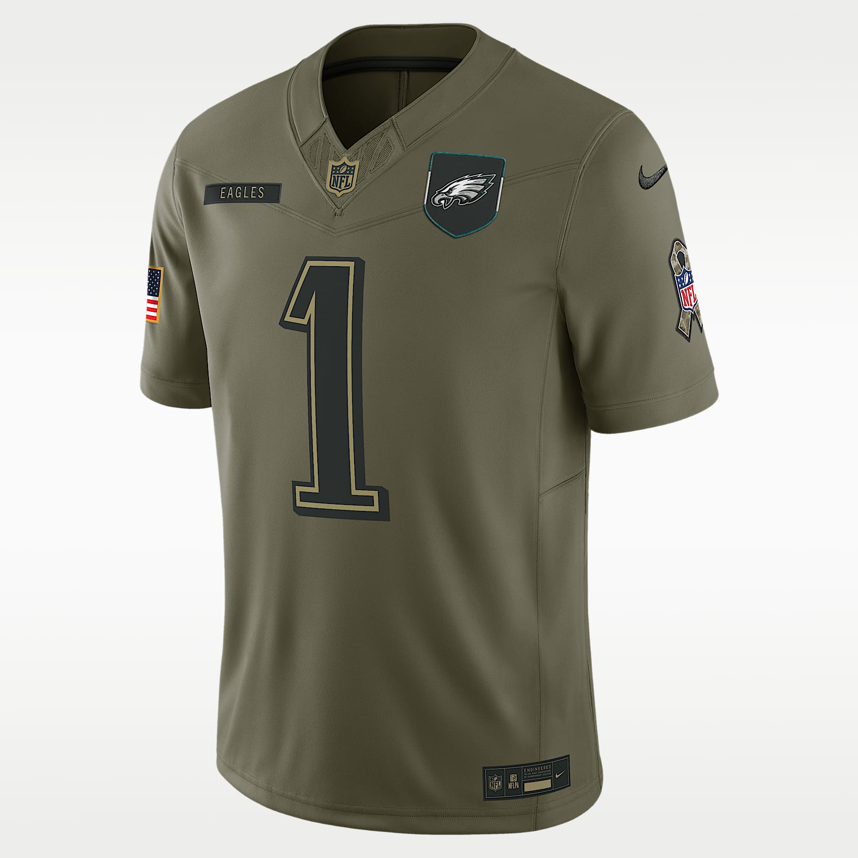 Jersey Nike Dri-FIT Limited de la NFL para hombre Jalen Hurts Philadelphia Eagles Salute to Service