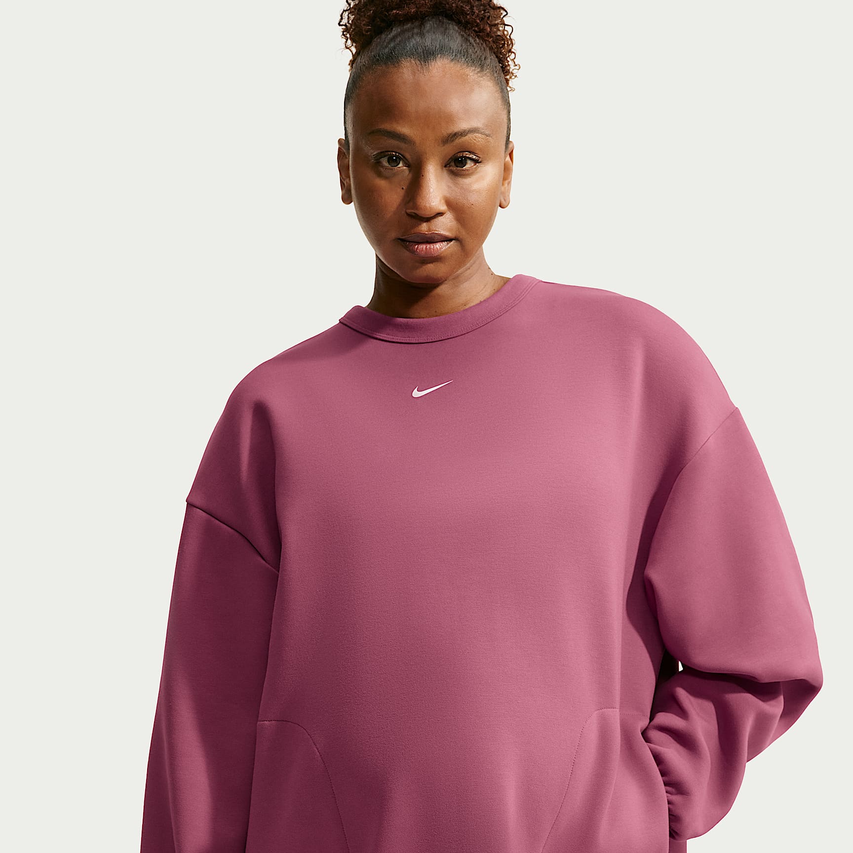 Nike (M) Studio Fleece Sport Women's Dri-FIT Oversized Crew-Neck Sweatshirt (Maternity)