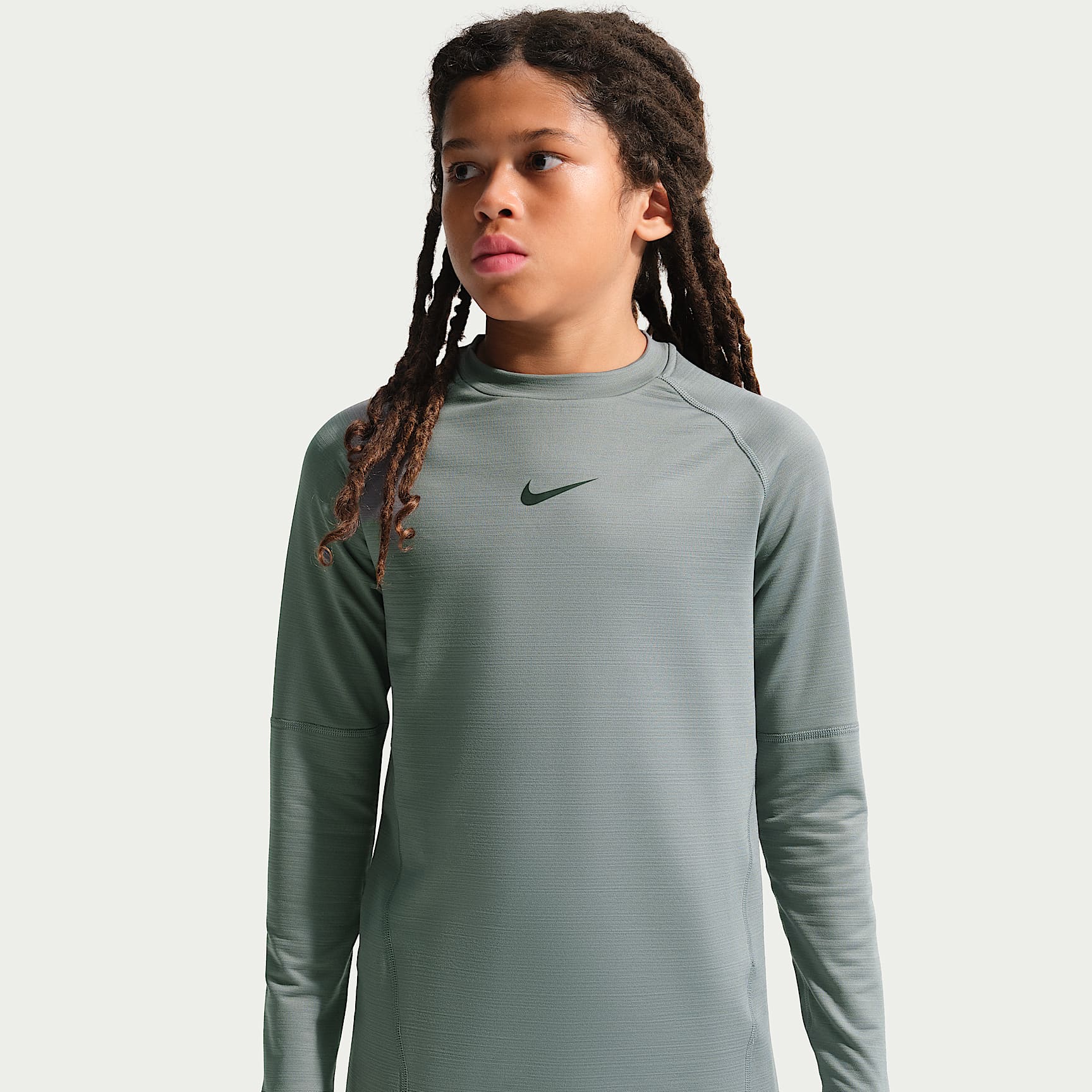 Nike Pro Big Kids' (Boys') Dri-FIT Long-Sleeve Crewneck Top