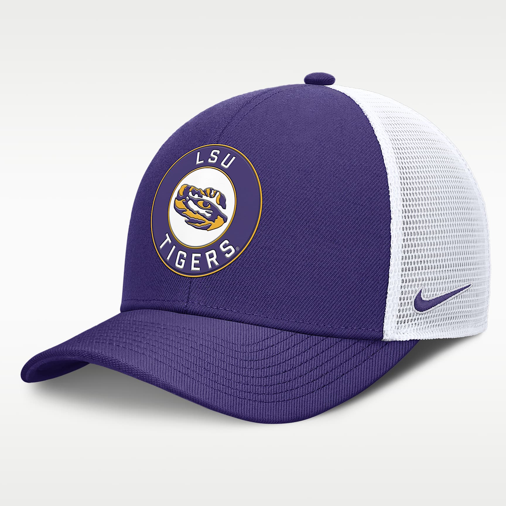 LSU Primetime Rise Men's Nike Dri-FIT College Trucker Adjustable Hat
