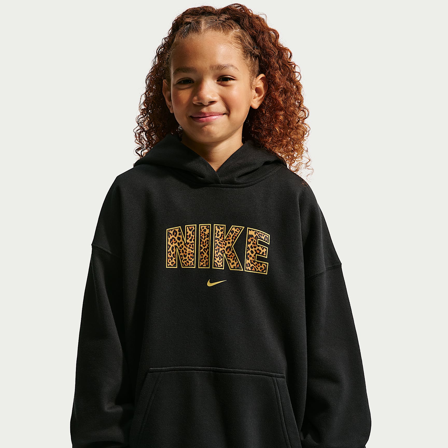 Nike Sportswear Studio Big Kids' (Girls') Oversized Fleece Pullover Hoodie