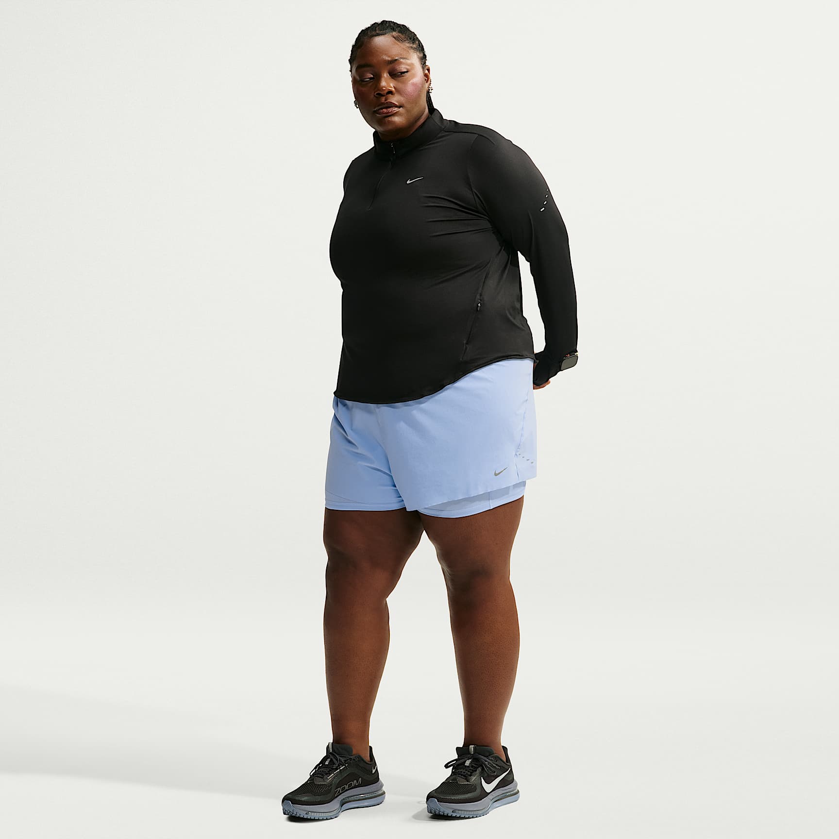 Nike Swift Women's Dri-FIT Mid-Rise 2-in-1 Running Shorts (Plus Size)