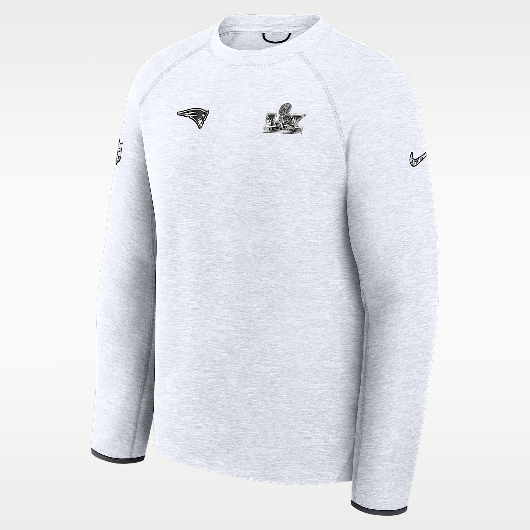 New England Patriots Super Bowl LX Opening Night Tech Fleece Men's Nike NFL Pullover Crew