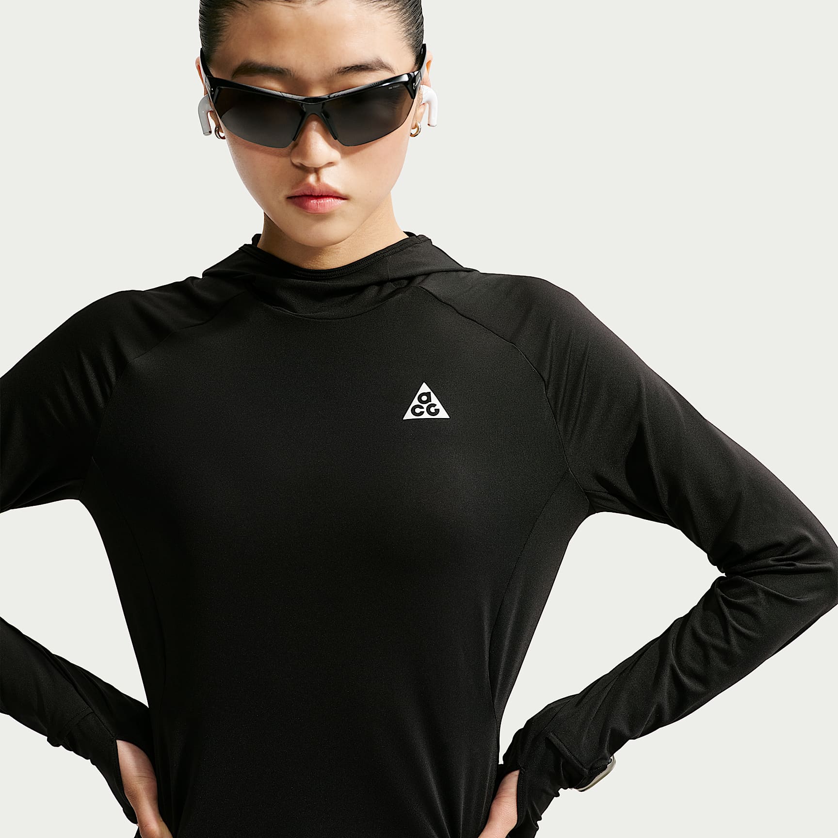 ナイキ ACG ウィメンズ UV耐性 フード付き トレイルランニング ミッドレイヤー トップ