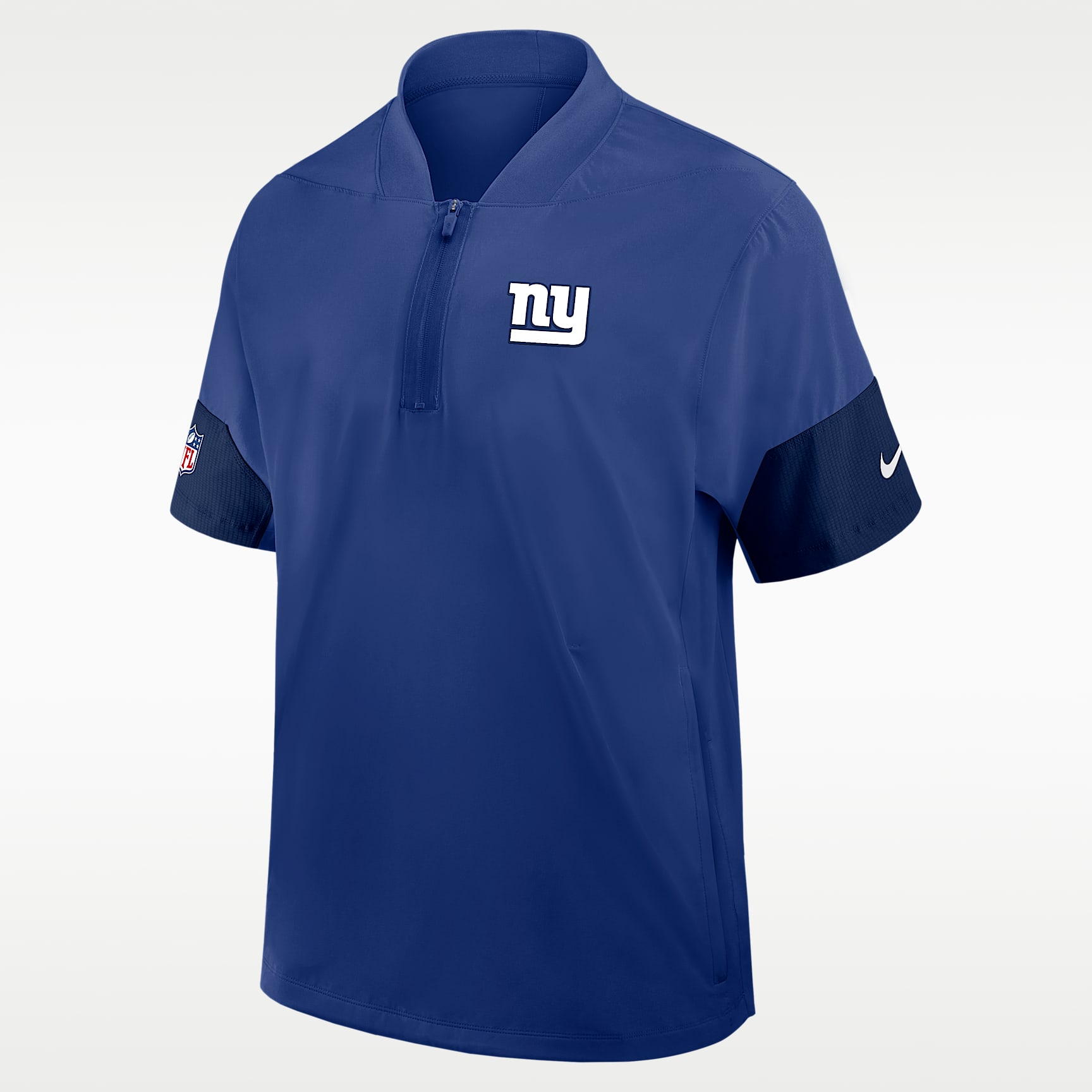 New York Giants Sideline Coach Men's Nike NFL 1/2-Zip Short-Sleeve Jacket
