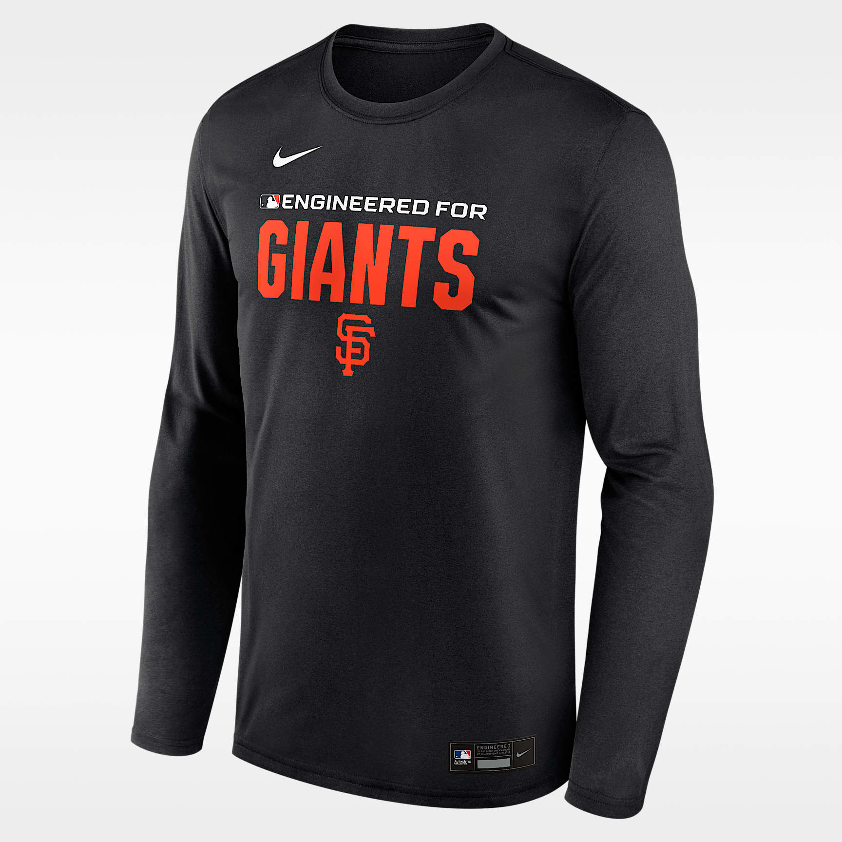 Playera de manga larga Nike Dri-FIT de la MLB para hombre San Francisco Giants Authentic Collection Team Issue