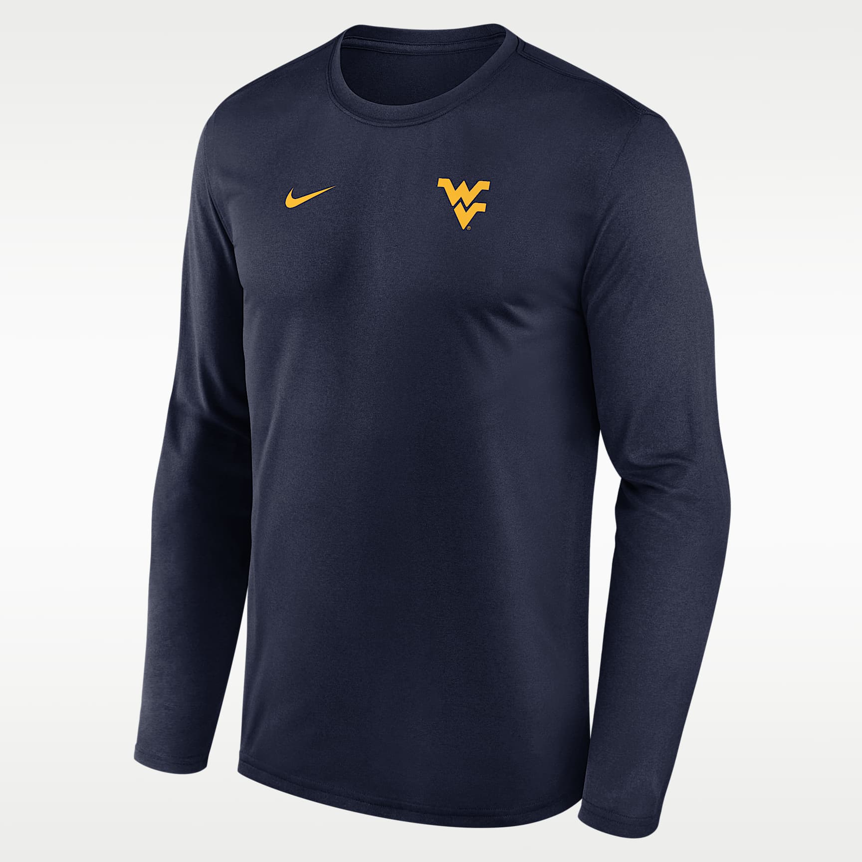 West Virginia Sideline Legend Small Logo Men's Nike Dri-FIT College Long-Sleeve T-Shirt