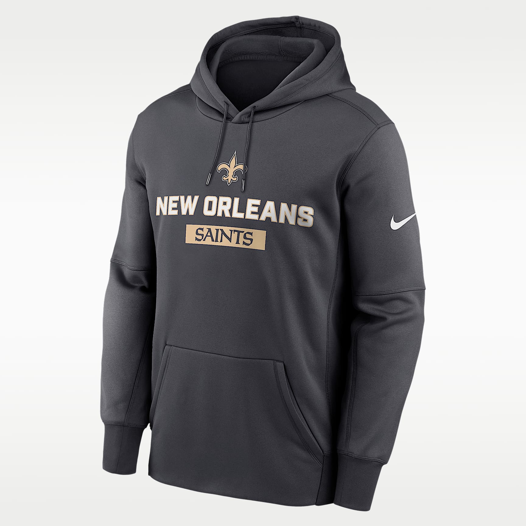 Sudadera con gorro sin cierre Nike Therma de la NFL para hombre New Orleans Saints Toss Sweep
