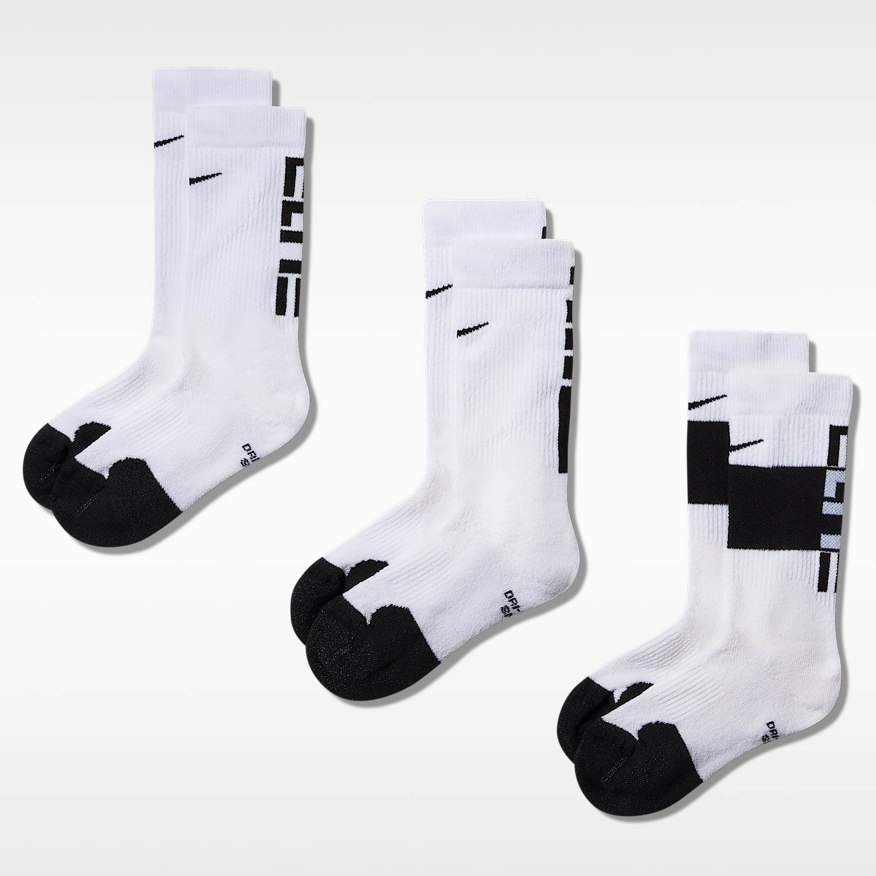Calcetines largos de básquetbol para niños Nike Elite (3 pares)