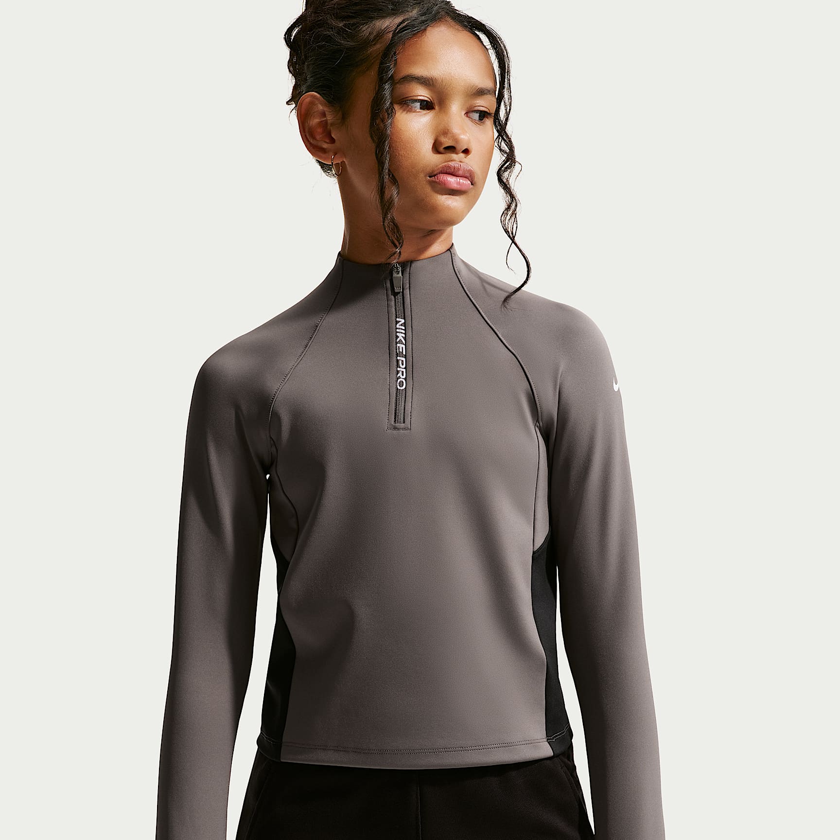 Nike Pro Older Kids' (Girls') Dri-FIT Half-Zip Long Sleeve