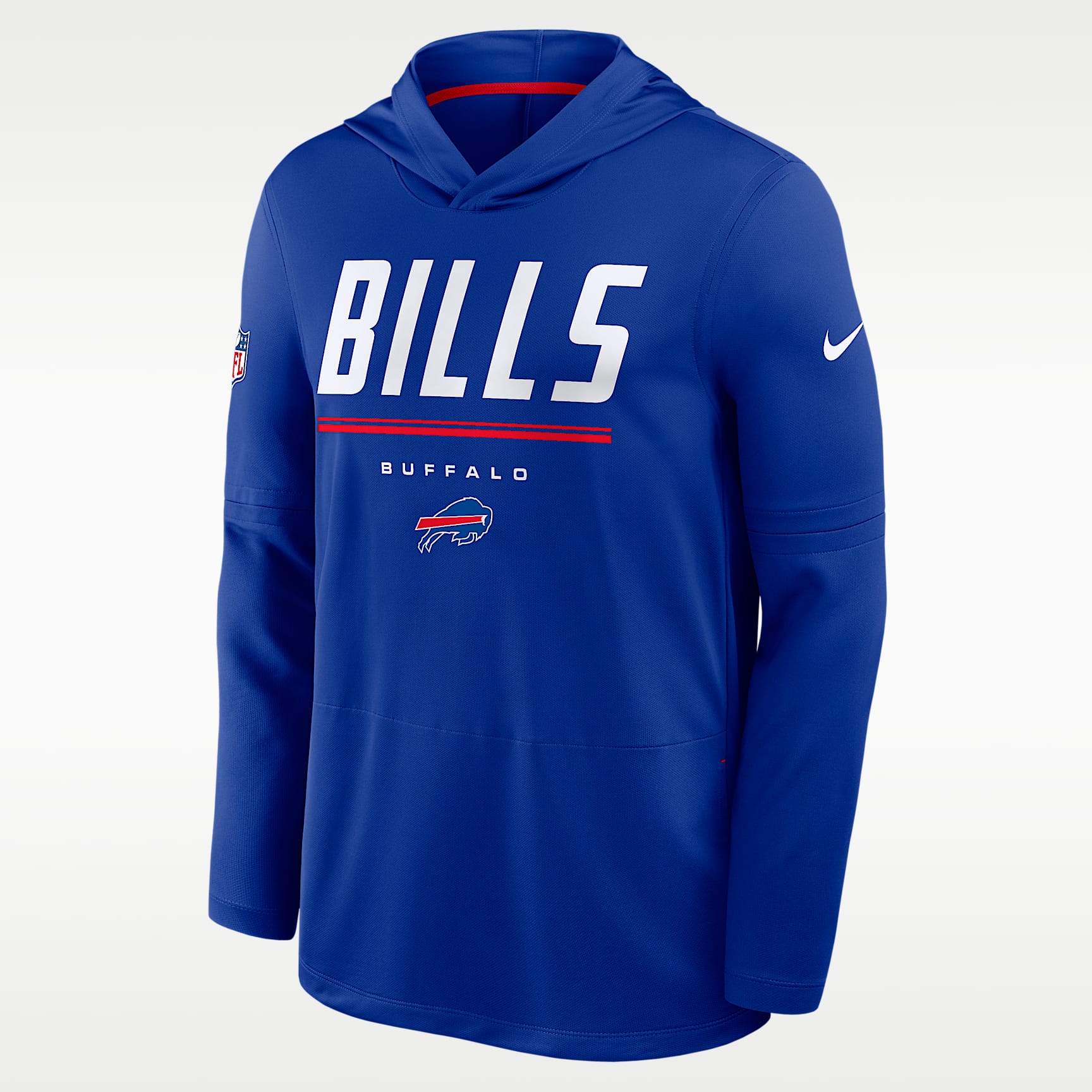 Playera de manga larga con gorro Nike Dri-FIT NFL para hombre Buffalo Bills Sideline