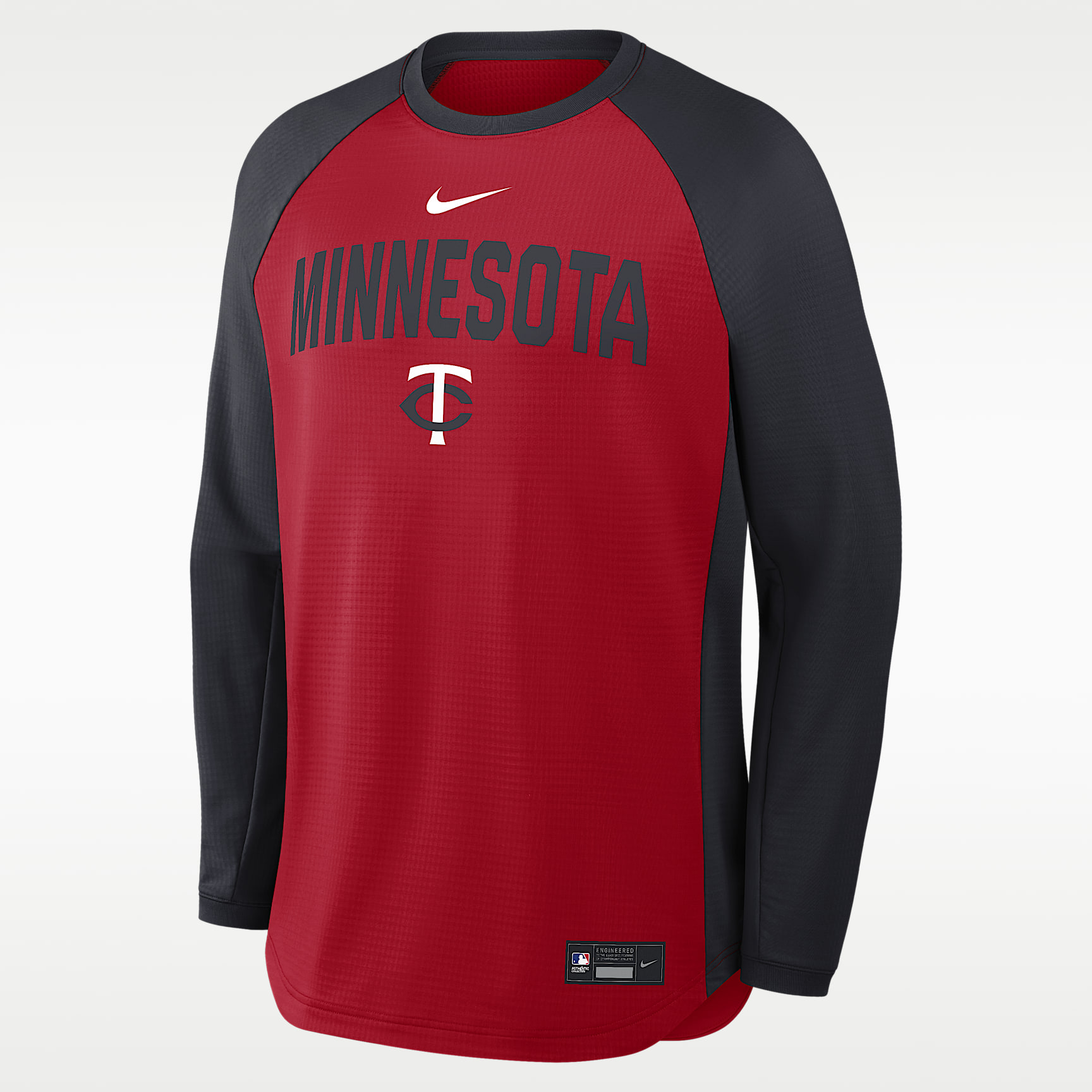 Sudadera de cuello redondo sin cierre Nike Dri-FIT para hombre de la colección Minnesota Twins Authentic
