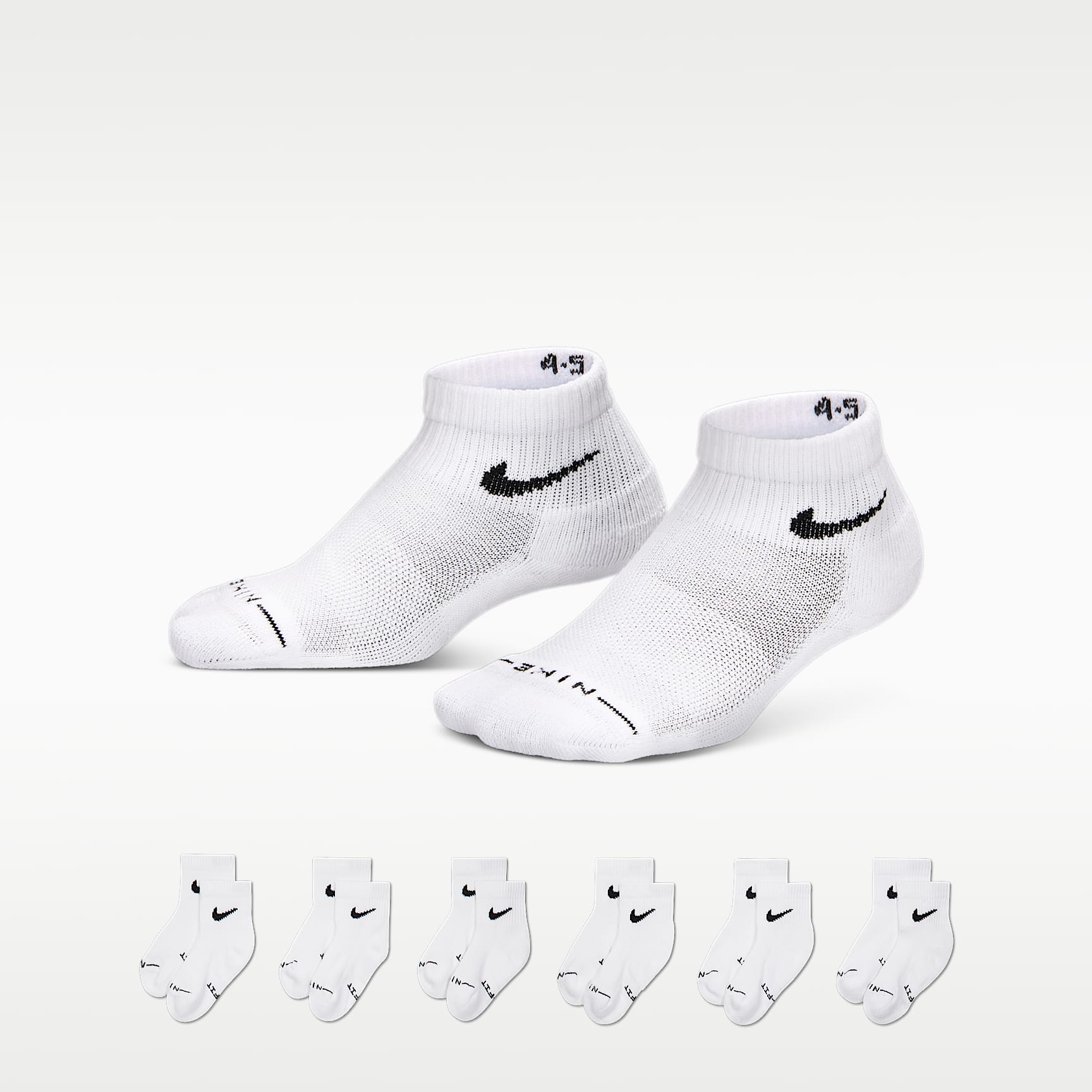 Nike Kids' Dri-FIT Elevated Everyday Ankle Socks (6 Pairs)