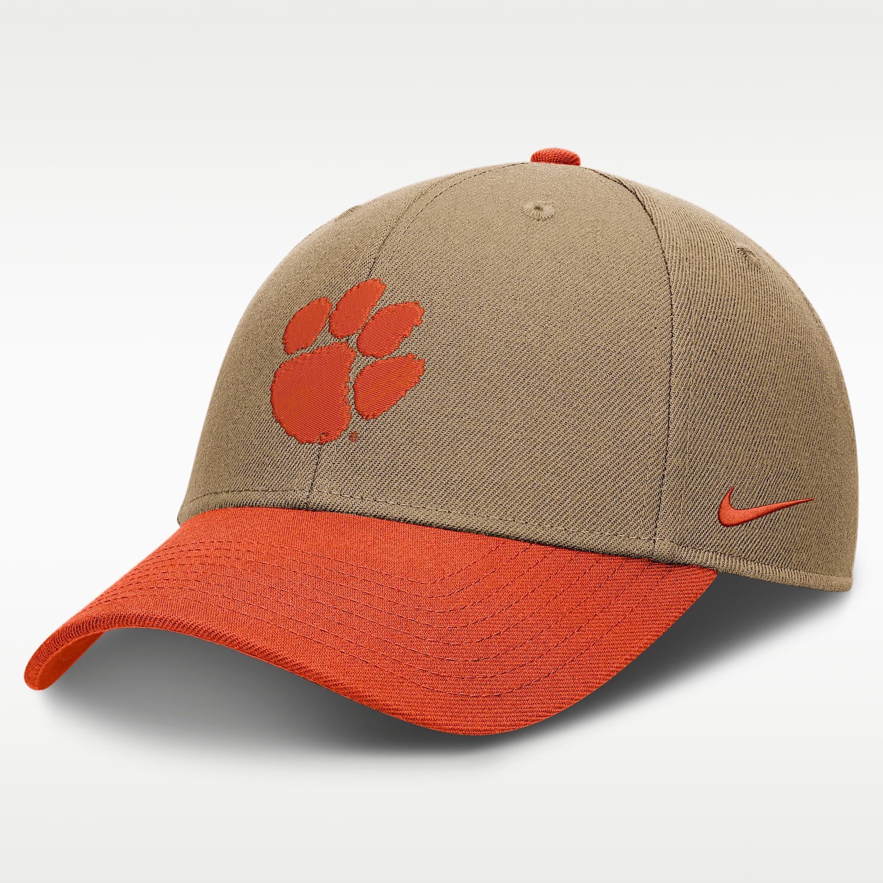 Gorra de rejilla universitaria Nike Dri-FIT ajustable para hombre Clemson Primetime Rise