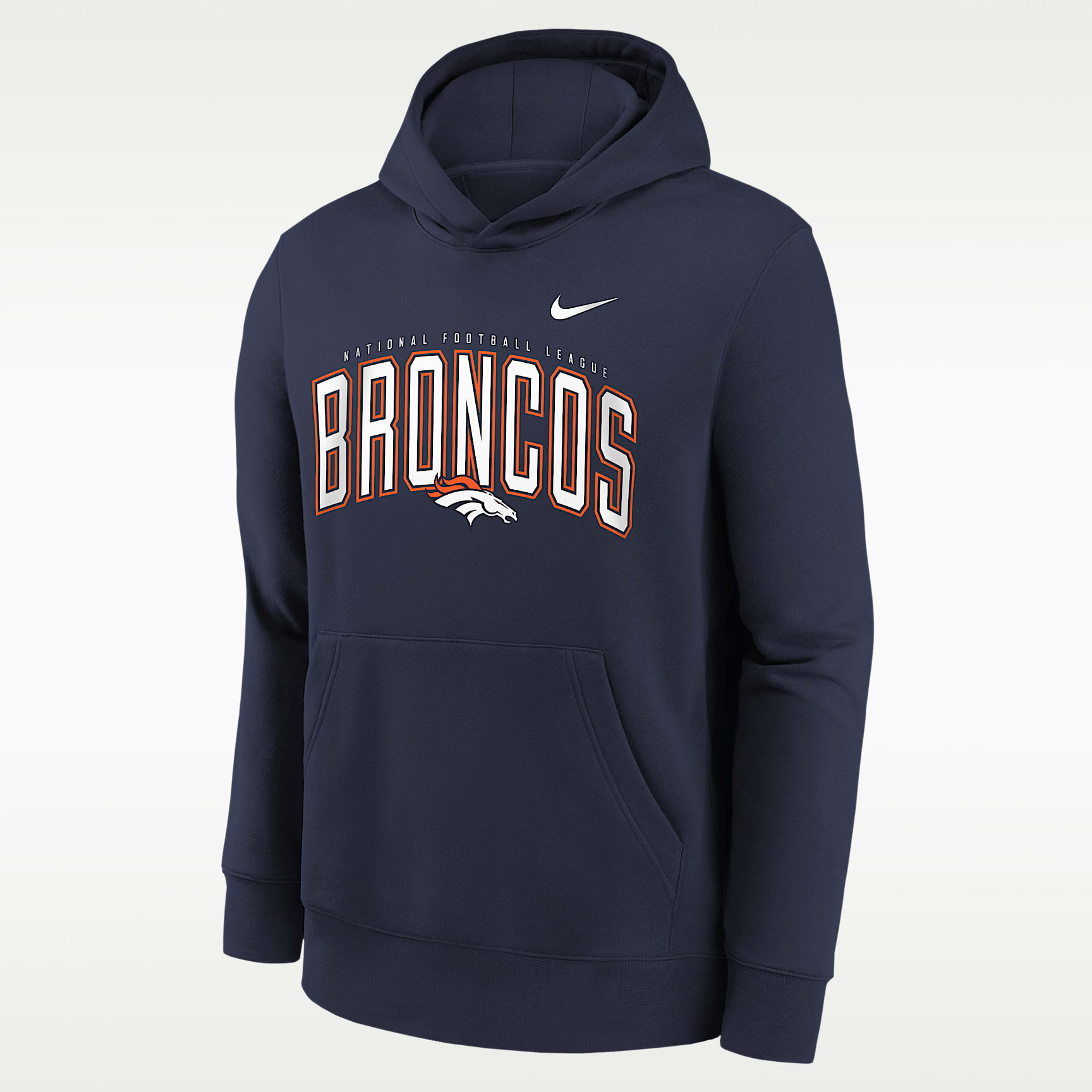Denver Broncos Essentials Club Logo Arch Big Kids' Nike NFL Pullover Crew