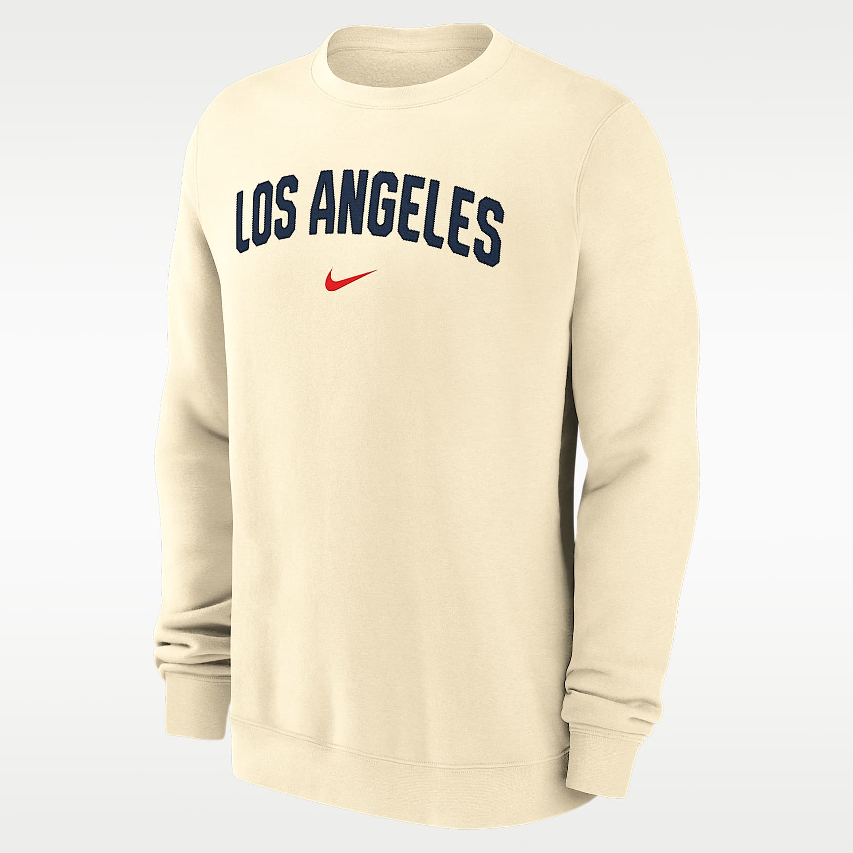 Sudadera de cuello redondo Nike de la MLB City Connect 2 Hit para hombre Los Angeles Dodgers