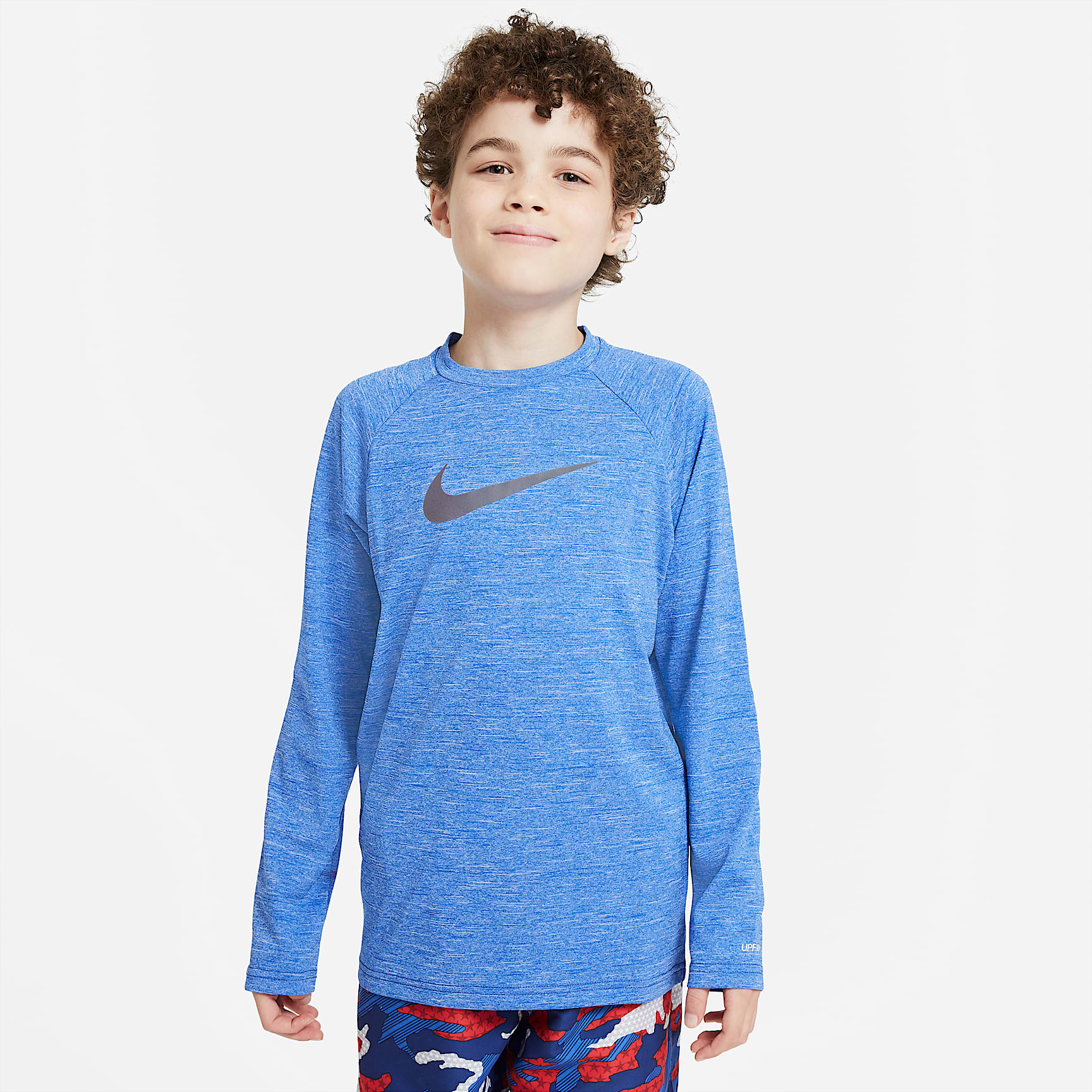 Playera de manga larga Dri-FIT UV para niño talla grande Nike Swim Hydroguard Essential
