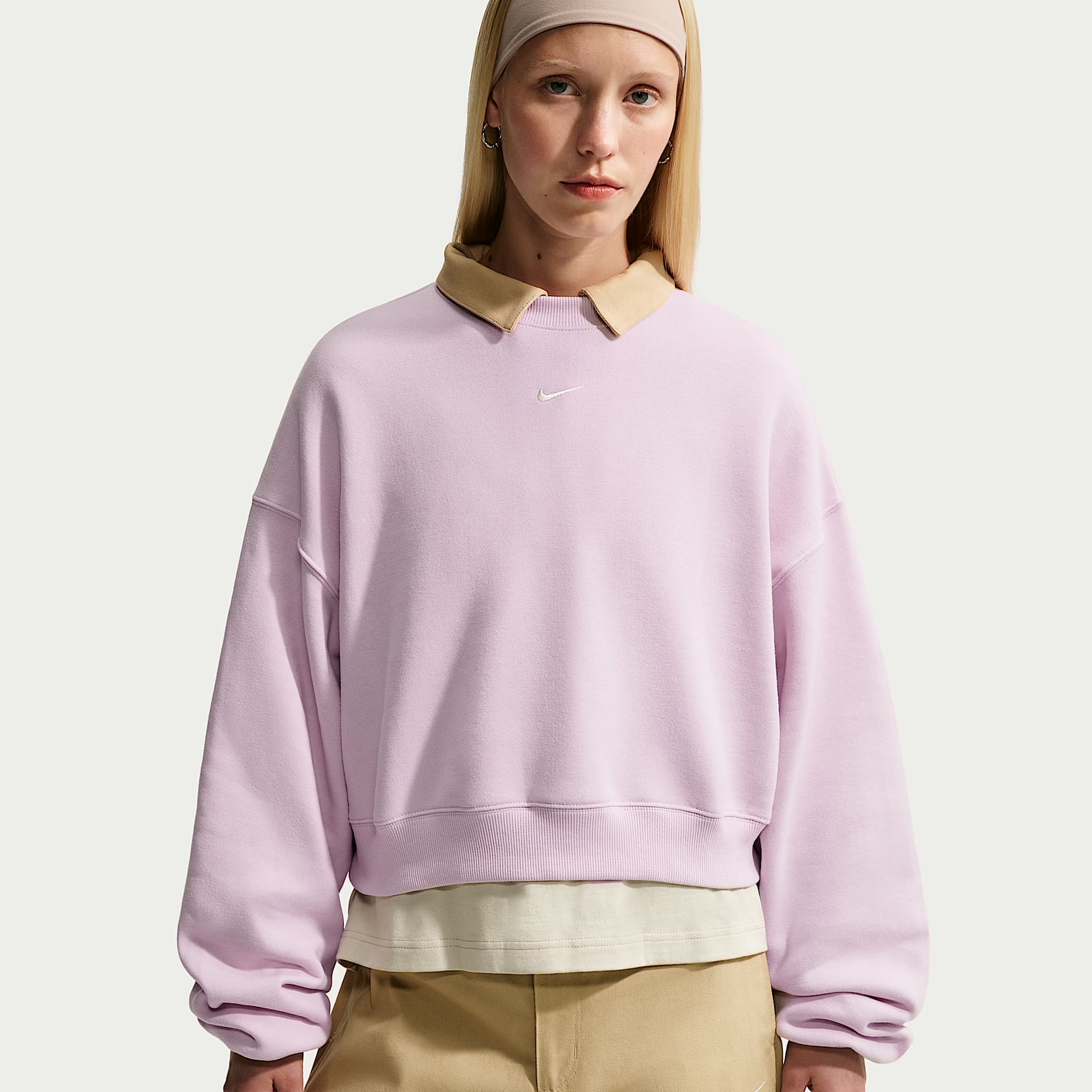 Nike Studio Fleece Medium Weight Women's Oversized Cropped Crew