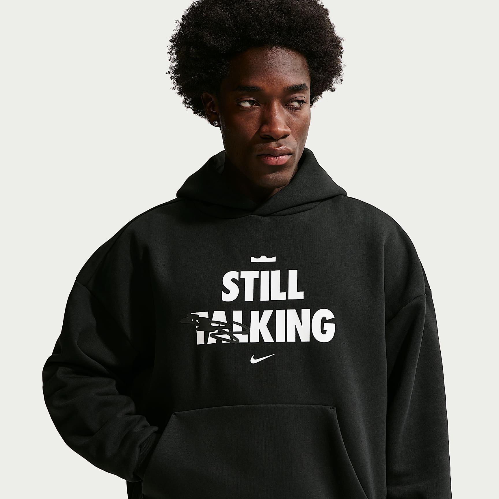 LeBron "Shut Up and Dribble" Nike angerauter Basketball-Hoodie mit Therma-FIT-Technologie (Herren)
