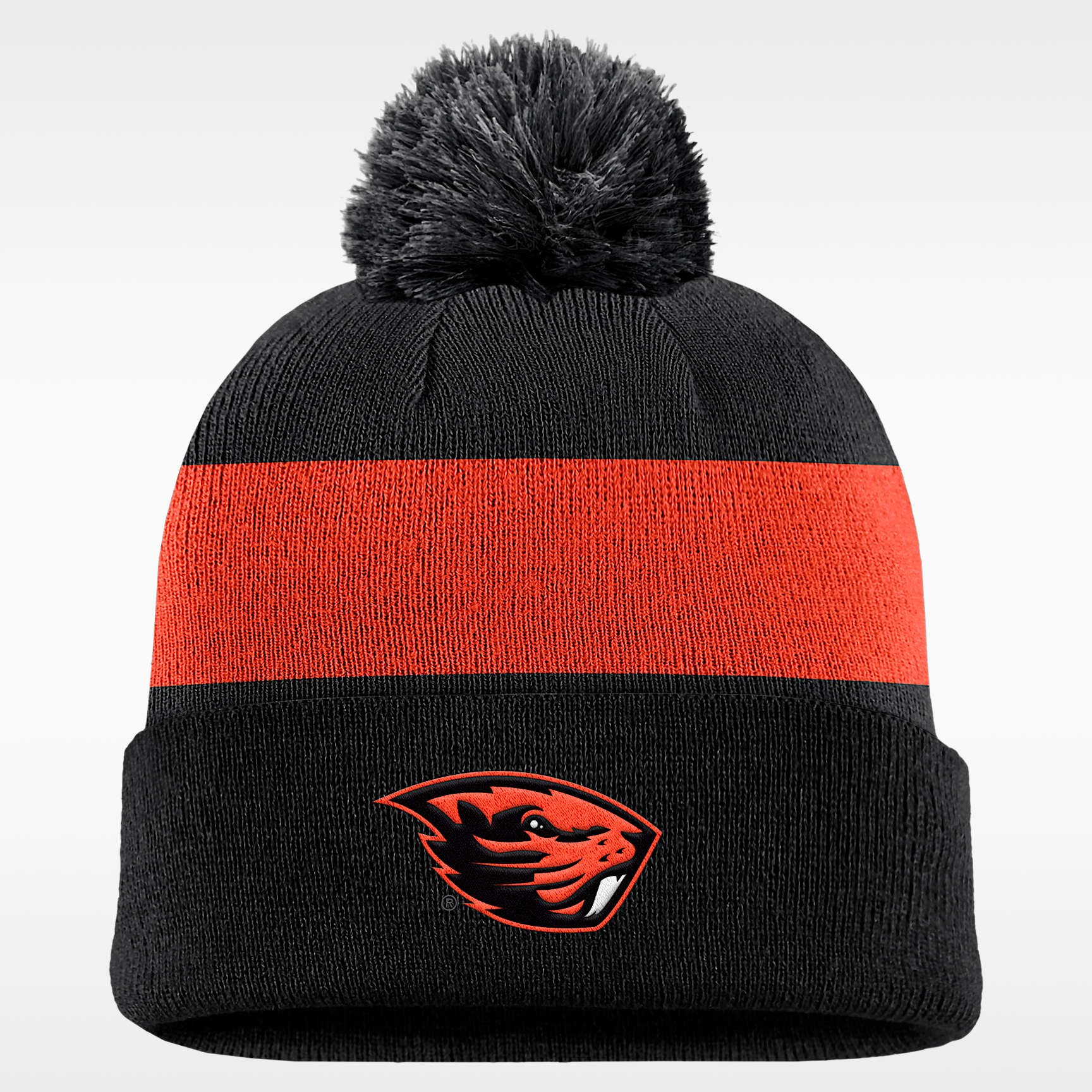 Oregon State Beavers Peak Nike Basketball College Cuffed Pom Beanie