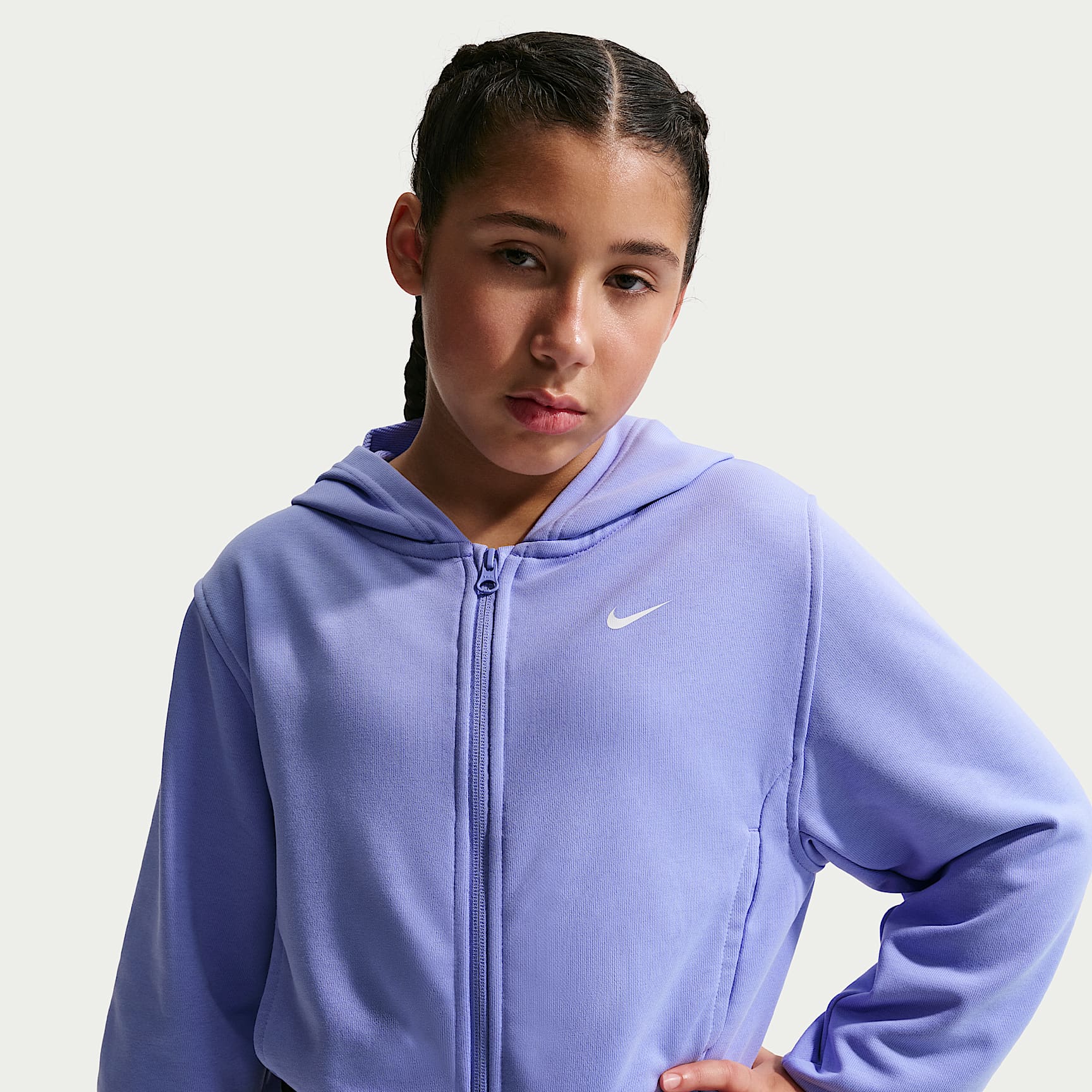 Nike Pro Fleece Big Kids' (Girls') Dri-FIT Full-Zip Hoodie